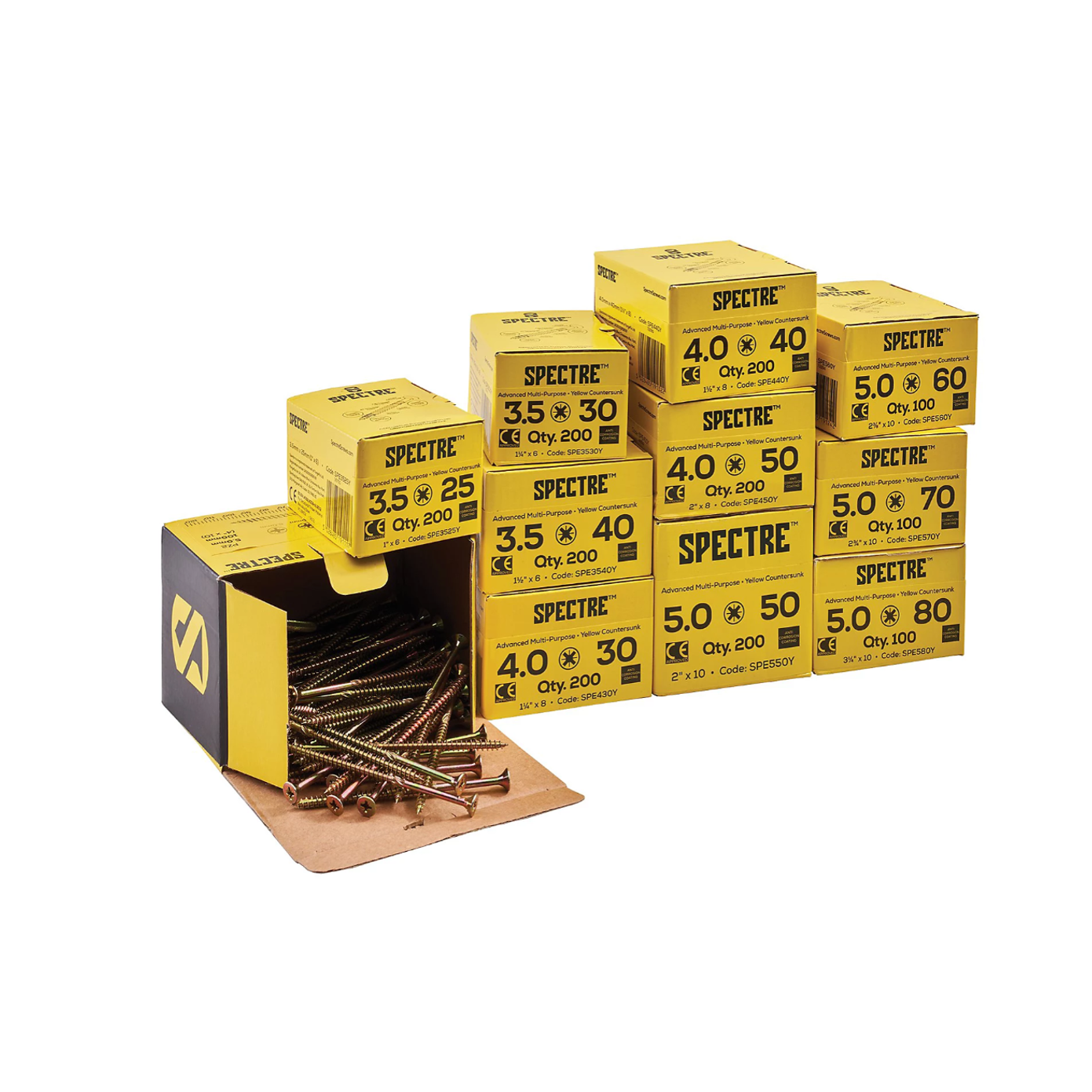 ForgeFix Spectre Wood Trade Screw Assorted Pack 1800 Piece