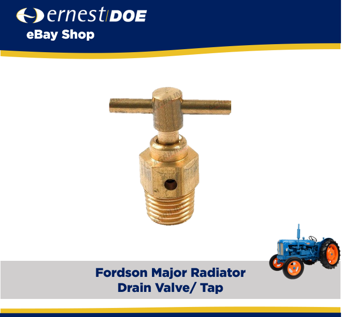 Agriline Brass Radiator Drain Tap 1/4" BSP Fordson Dexta Major Power Major