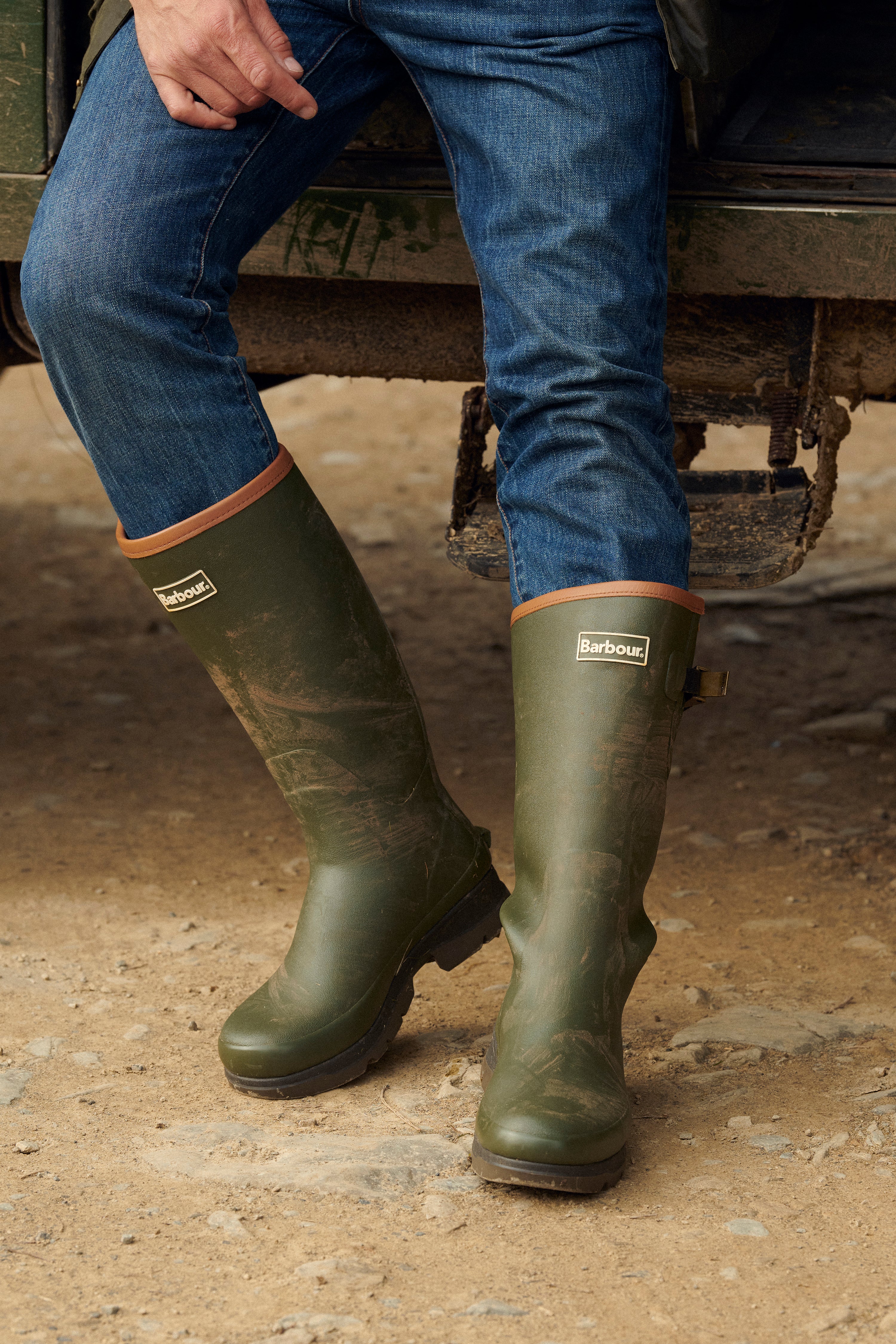 Barbour Tempest Men's Neoprene Wellington Boots Olive