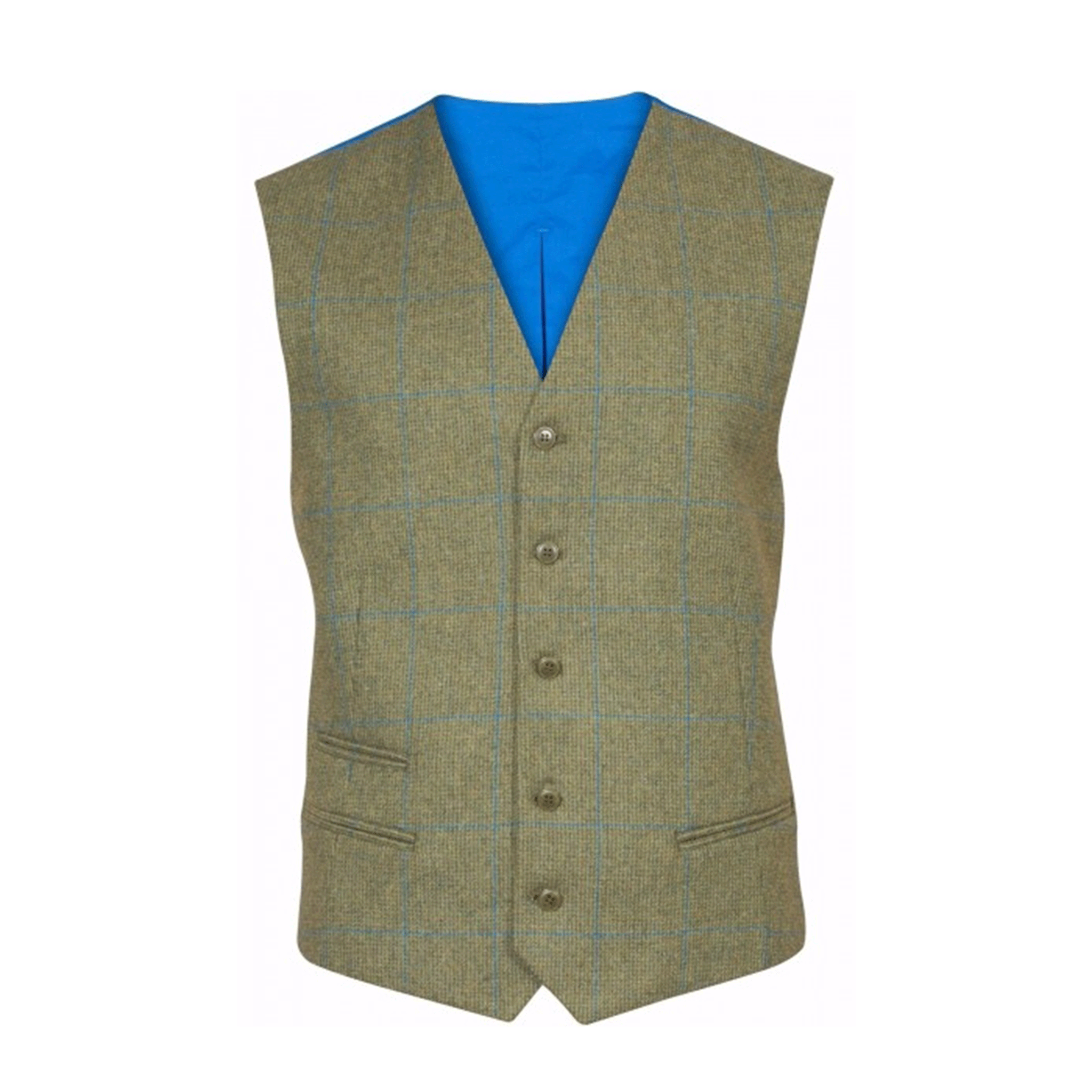 Alan Paine Men's Compton Lined-Back Waistcoat Lagoon