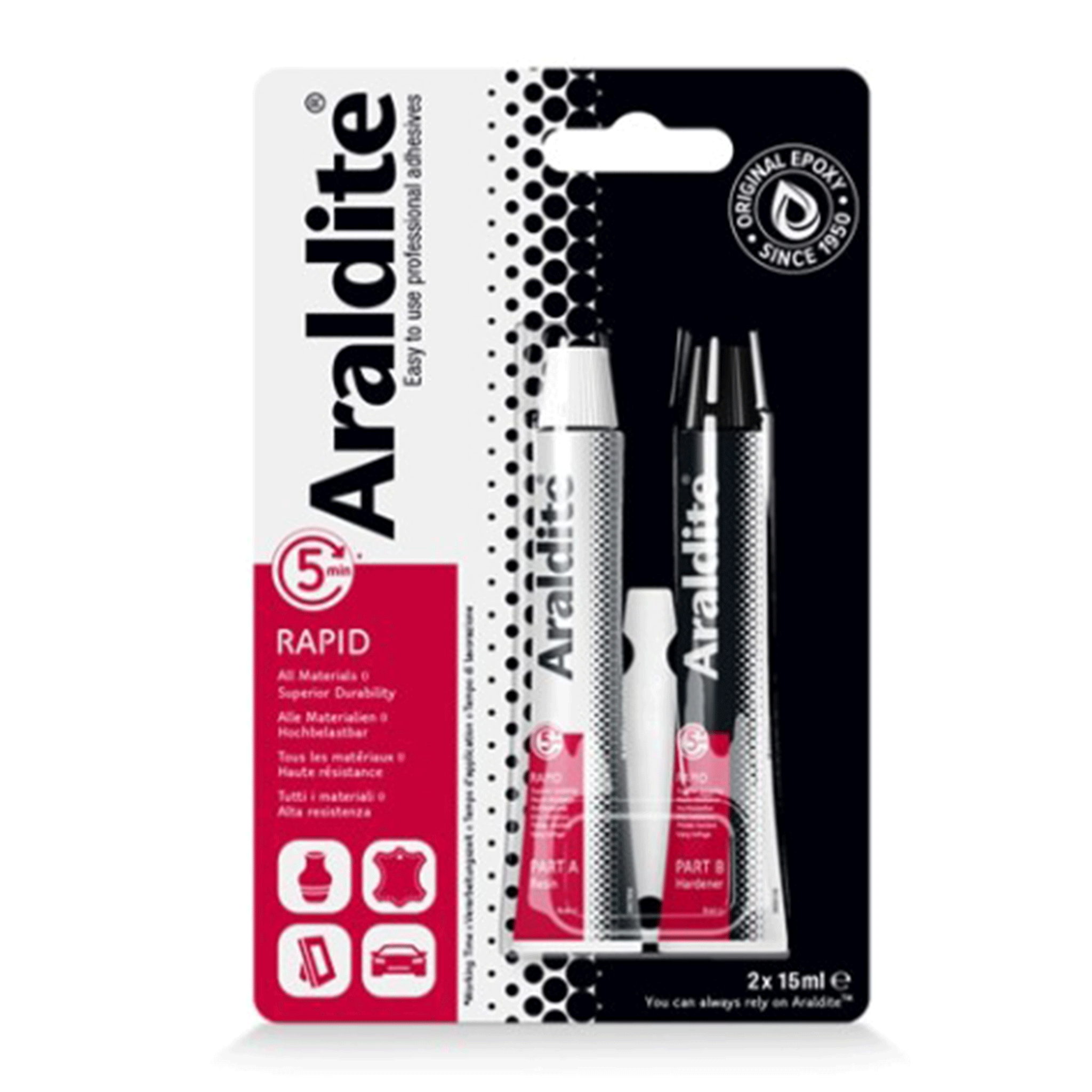 Araldite Rapid Epoxy Adhesive Tubes 2 x 15ml