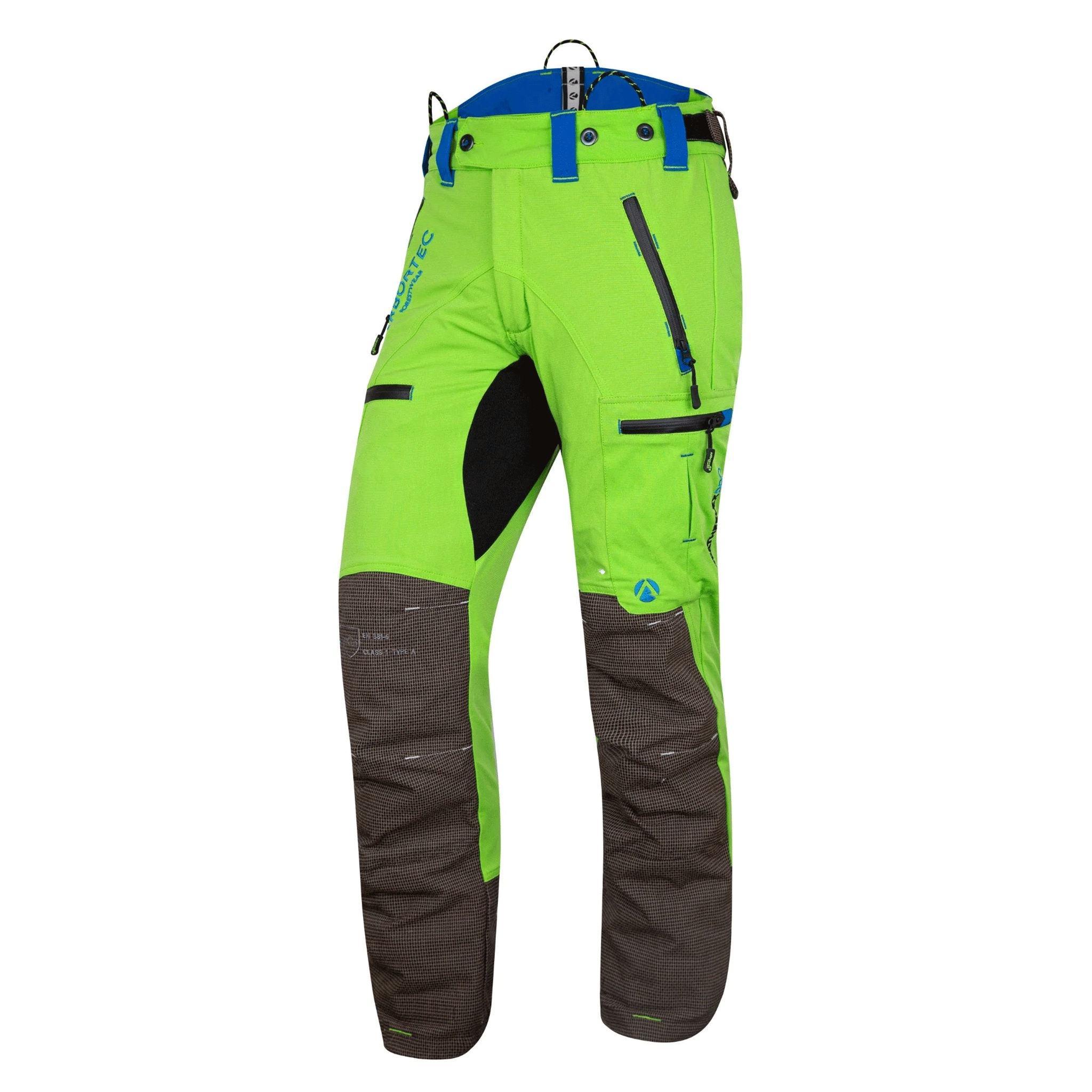 Arbortec AT4060 Breatheflex Pro Chainsaw Trousers Design A Class 1 Lime