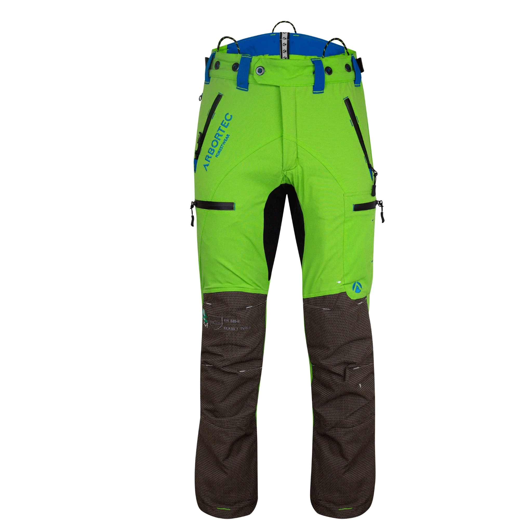 Arbortec AT4060 Breatheflex Pro Chainsaw Trousers Design A Class 1 Lime