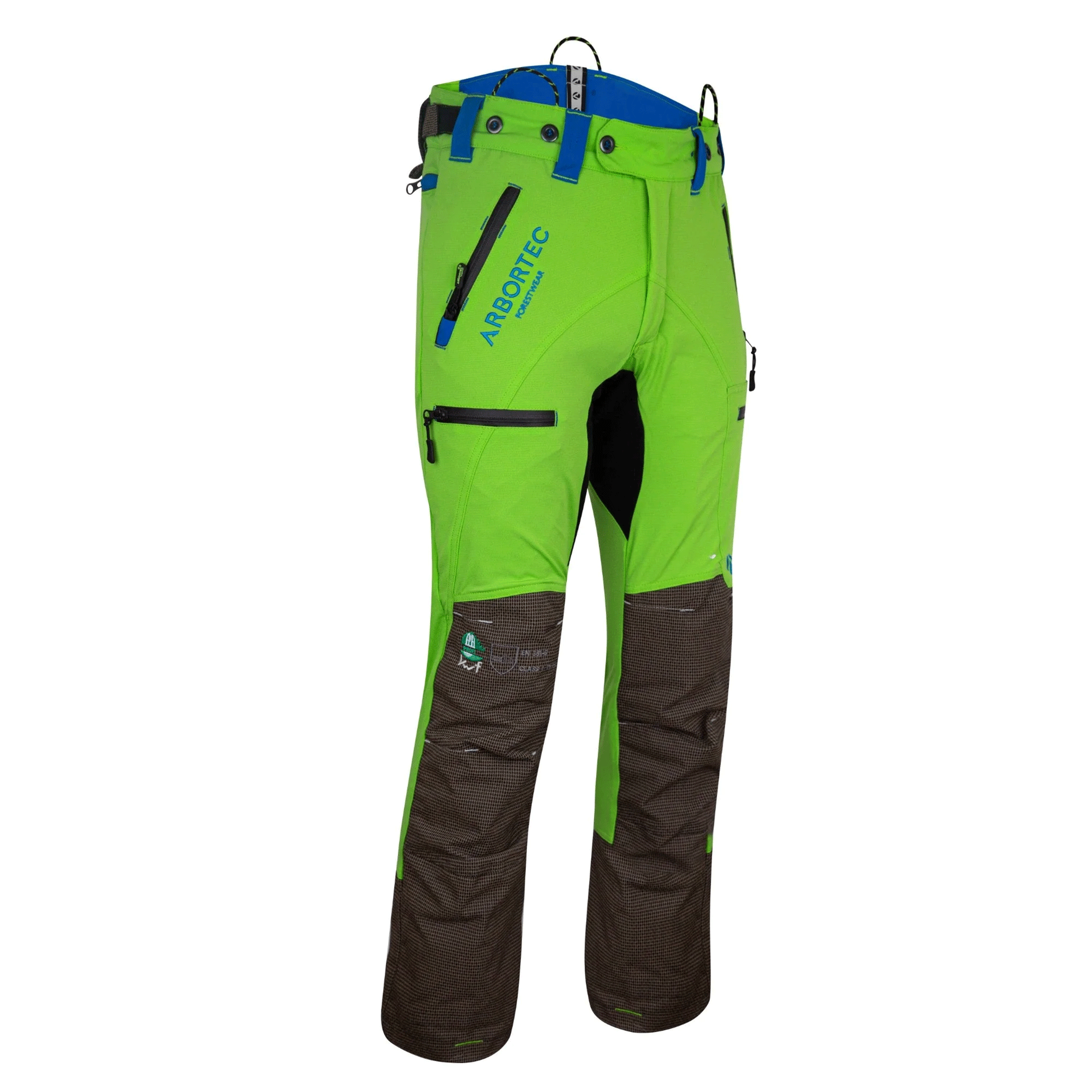 Arbortec AT4060 Breatheflex Pro Chainsaw Trousers Design A Class 1 Lime