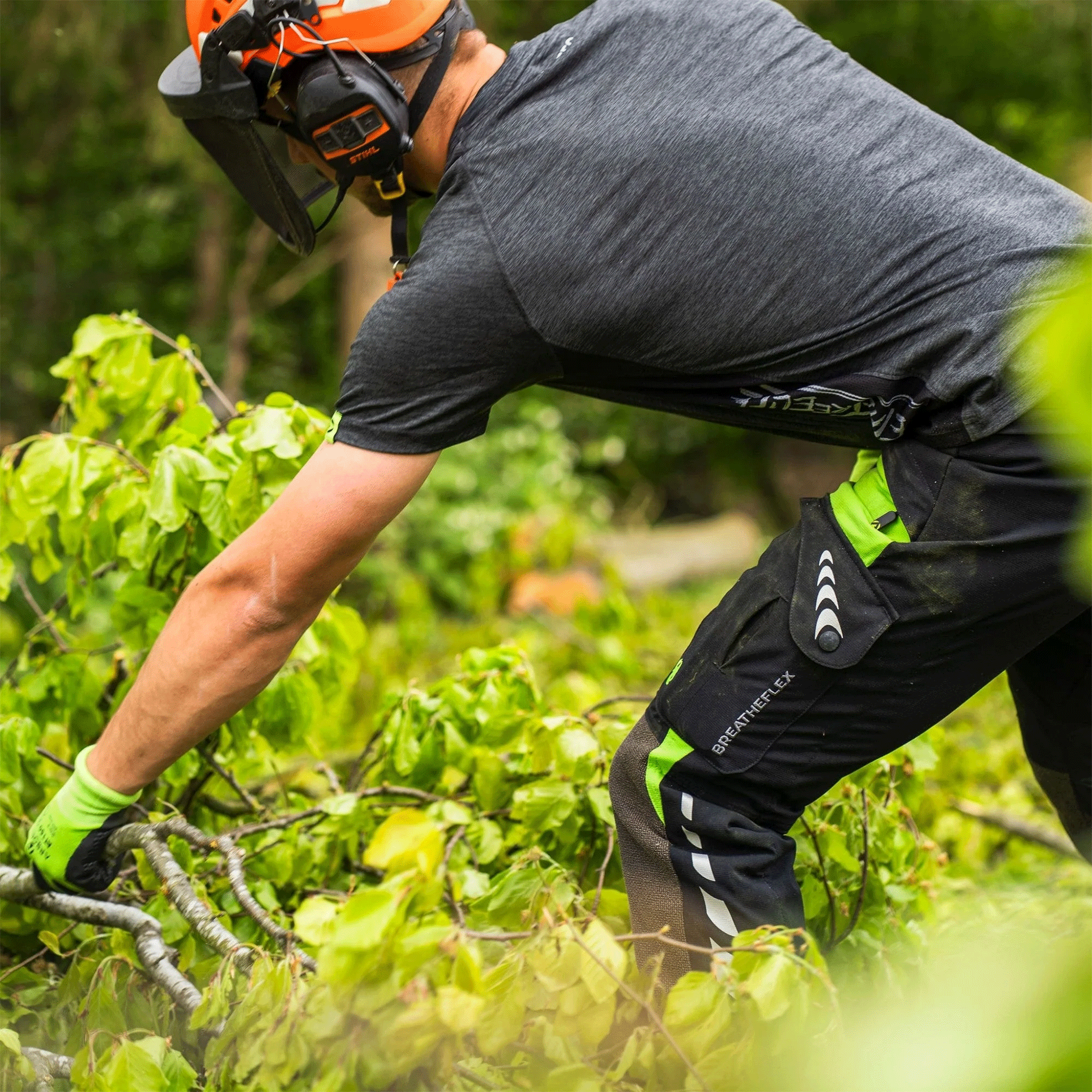 Arbortec Breatheflex Chainsaw Trousers Design A Class 1 Lime Large