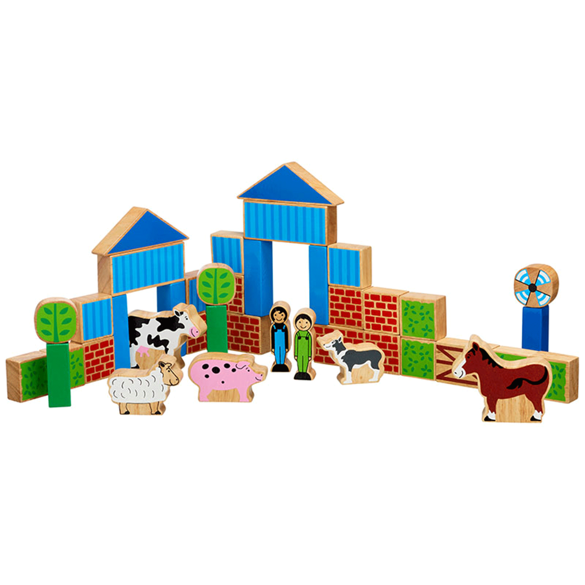 Lanka Kade Wooden Farm Building Blocks Toy 40 Piece Set