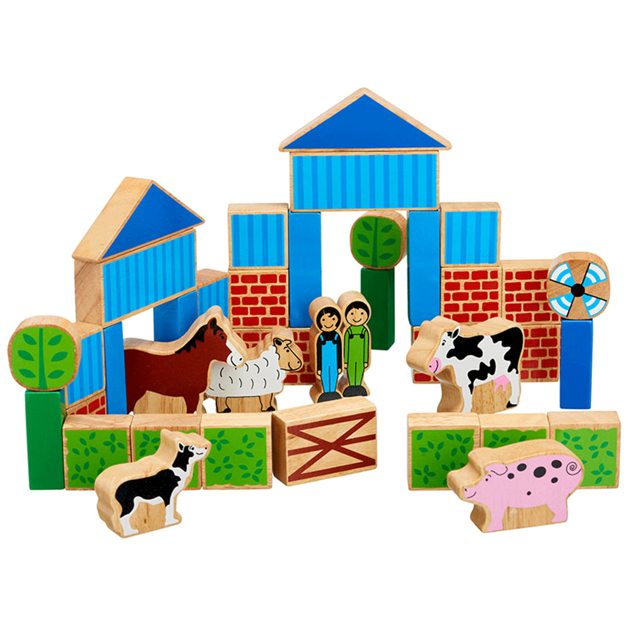 Lanka Kade Wooden Farm Building Blocks Toy 40 Piece Set
