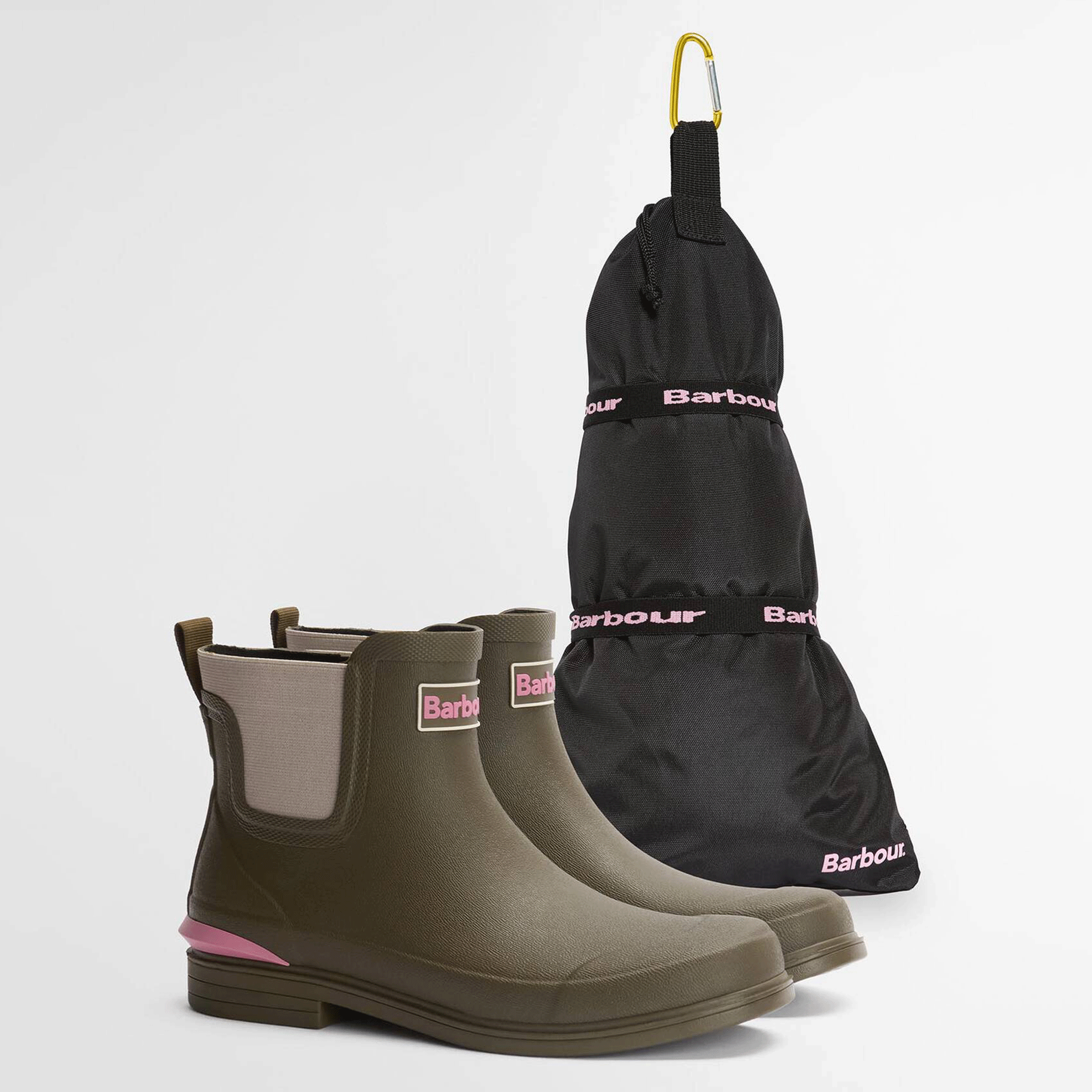 Barbour Abbeyfield Packable Ankle Wellington Boots Olive