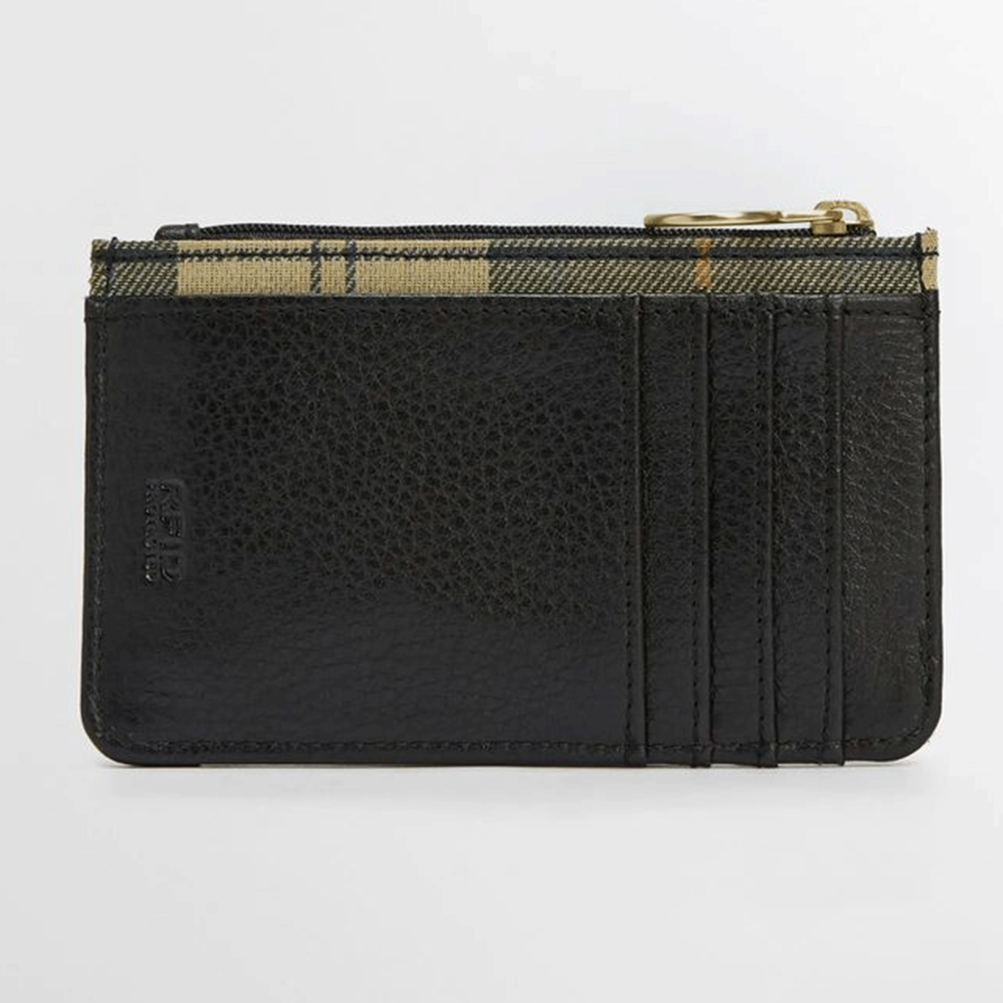 Barbour Alder Leather Card Holder Black-Ancient