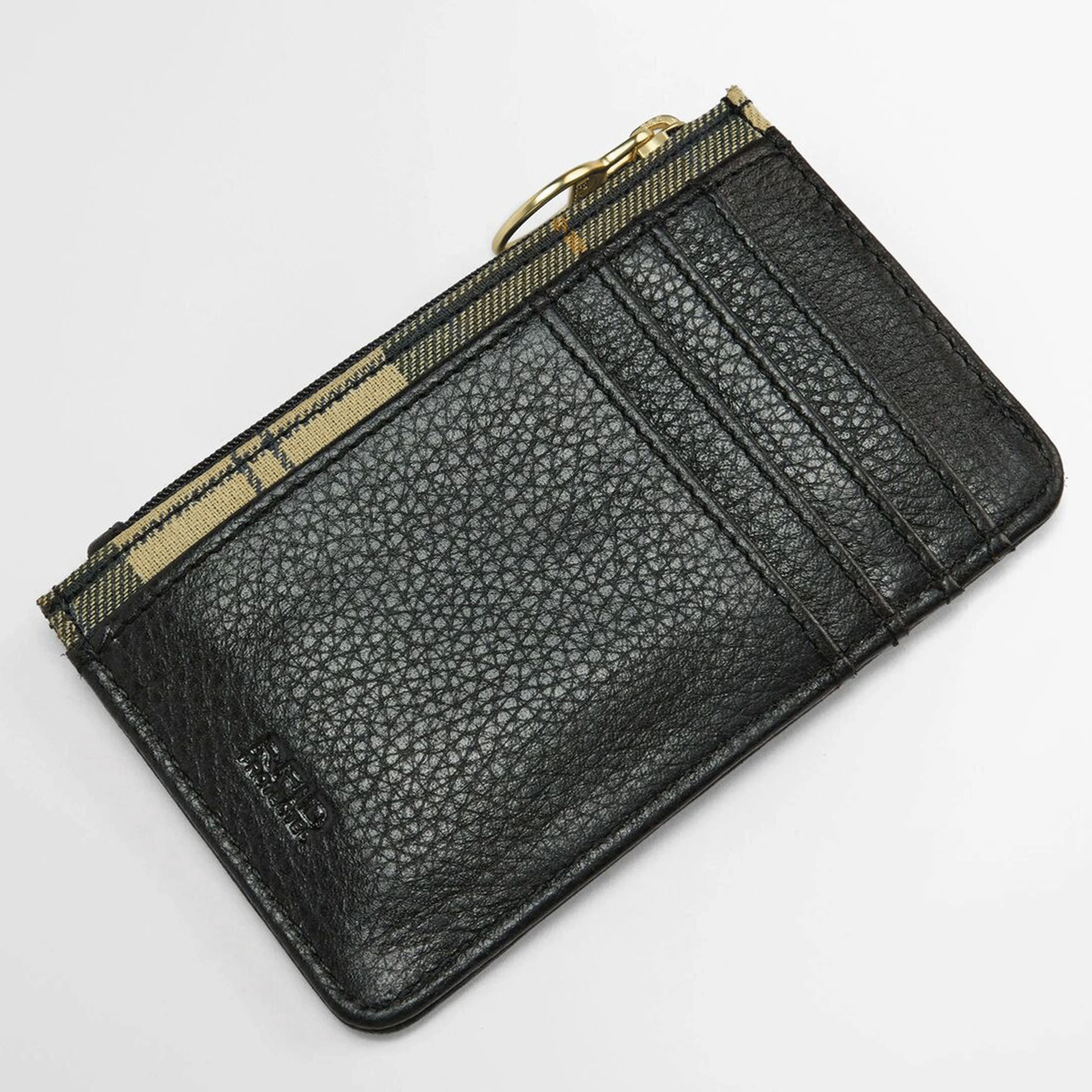 Barbour Alder Leather Card Holder Black-Ancient
