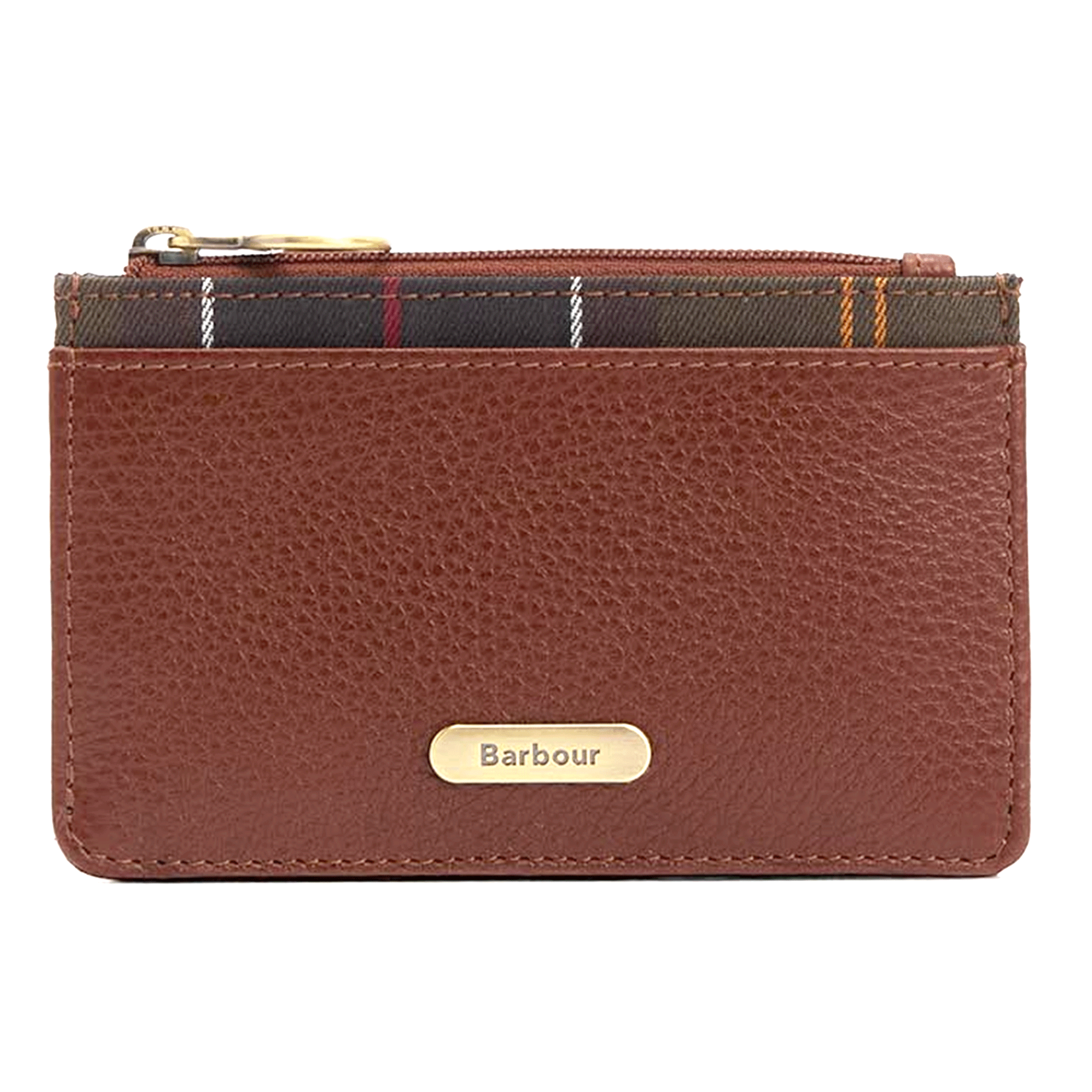 Barbour Alder Leather Card Holder - Brown/Classic