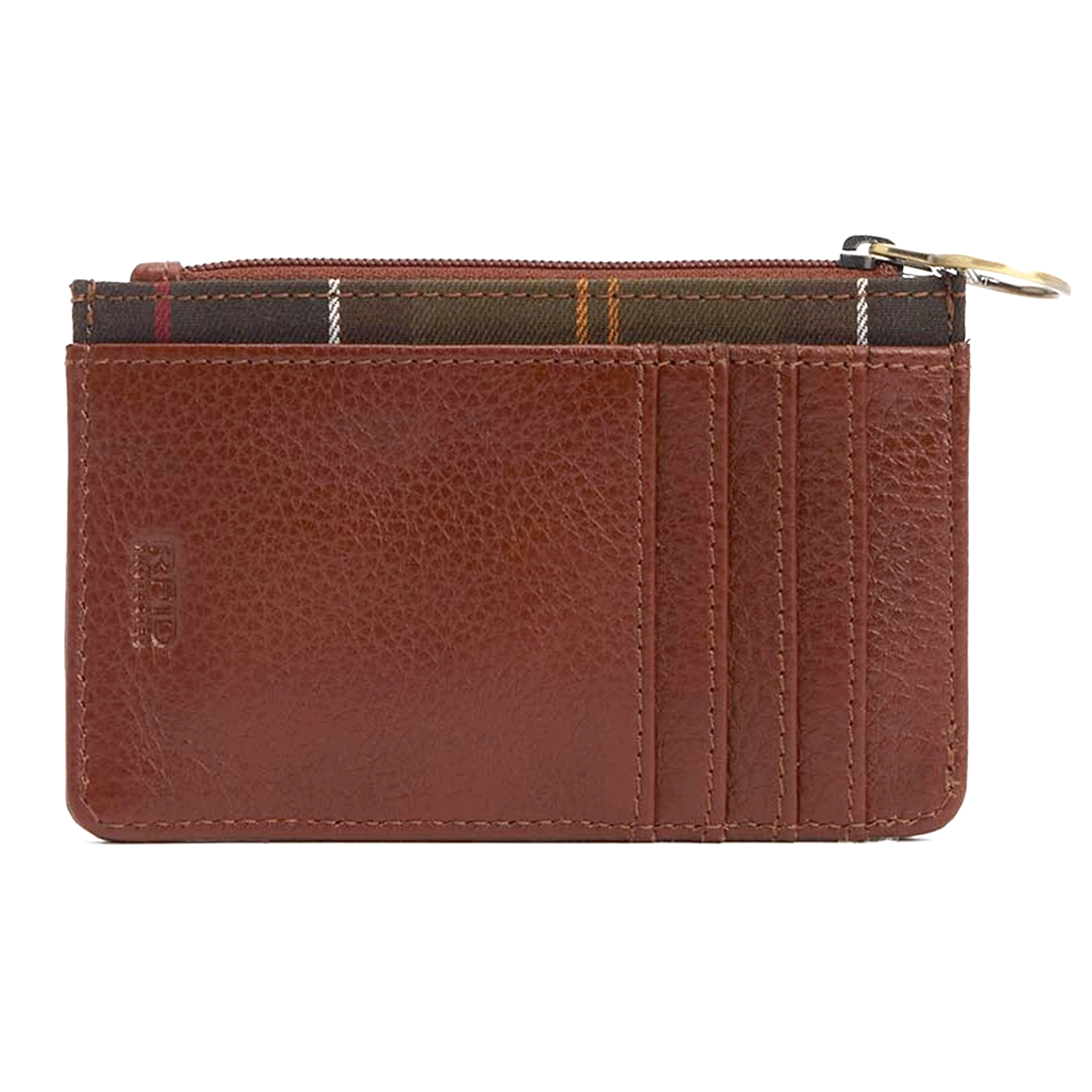 Barbour Alder Leather Card Holder - Brown/Classic