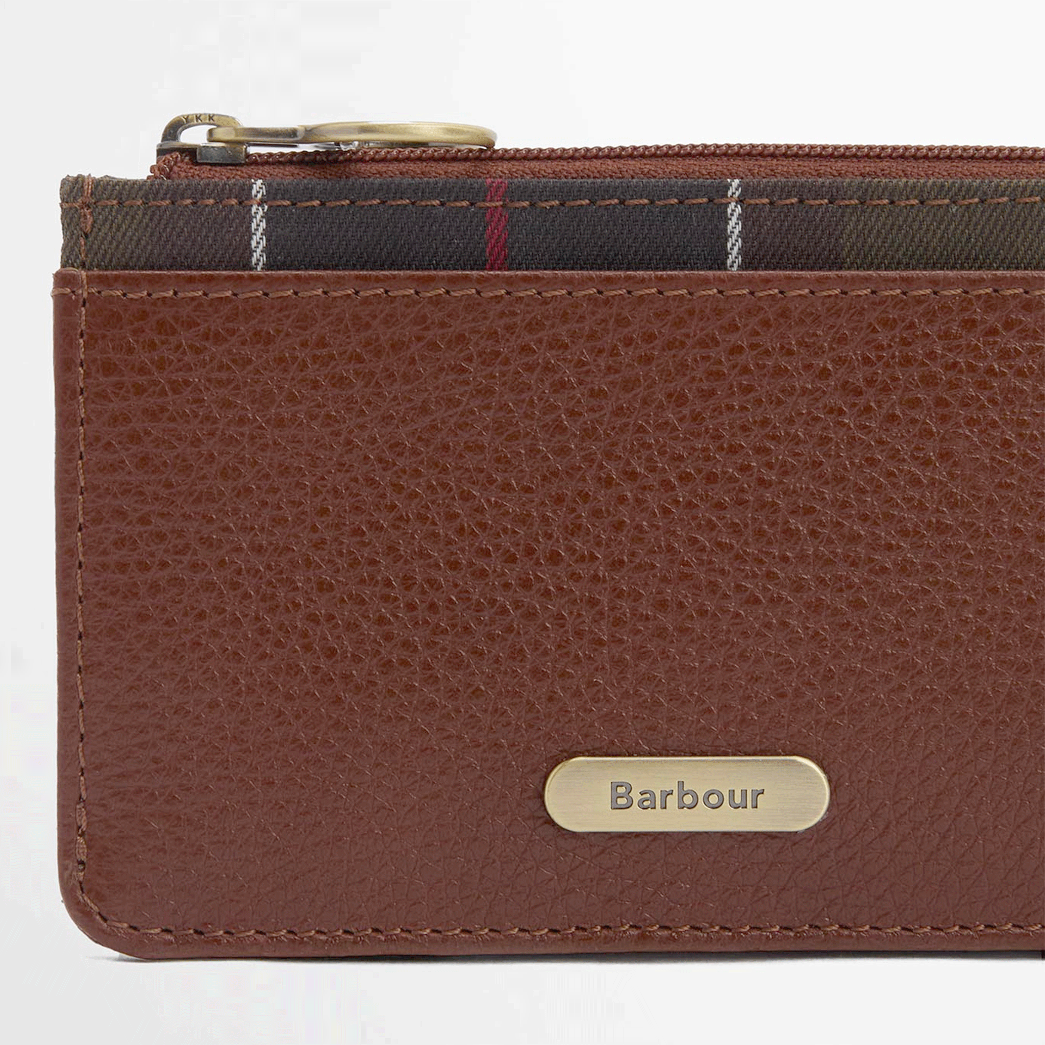Barbour Alder Leather Card Holder - Brown/Classic