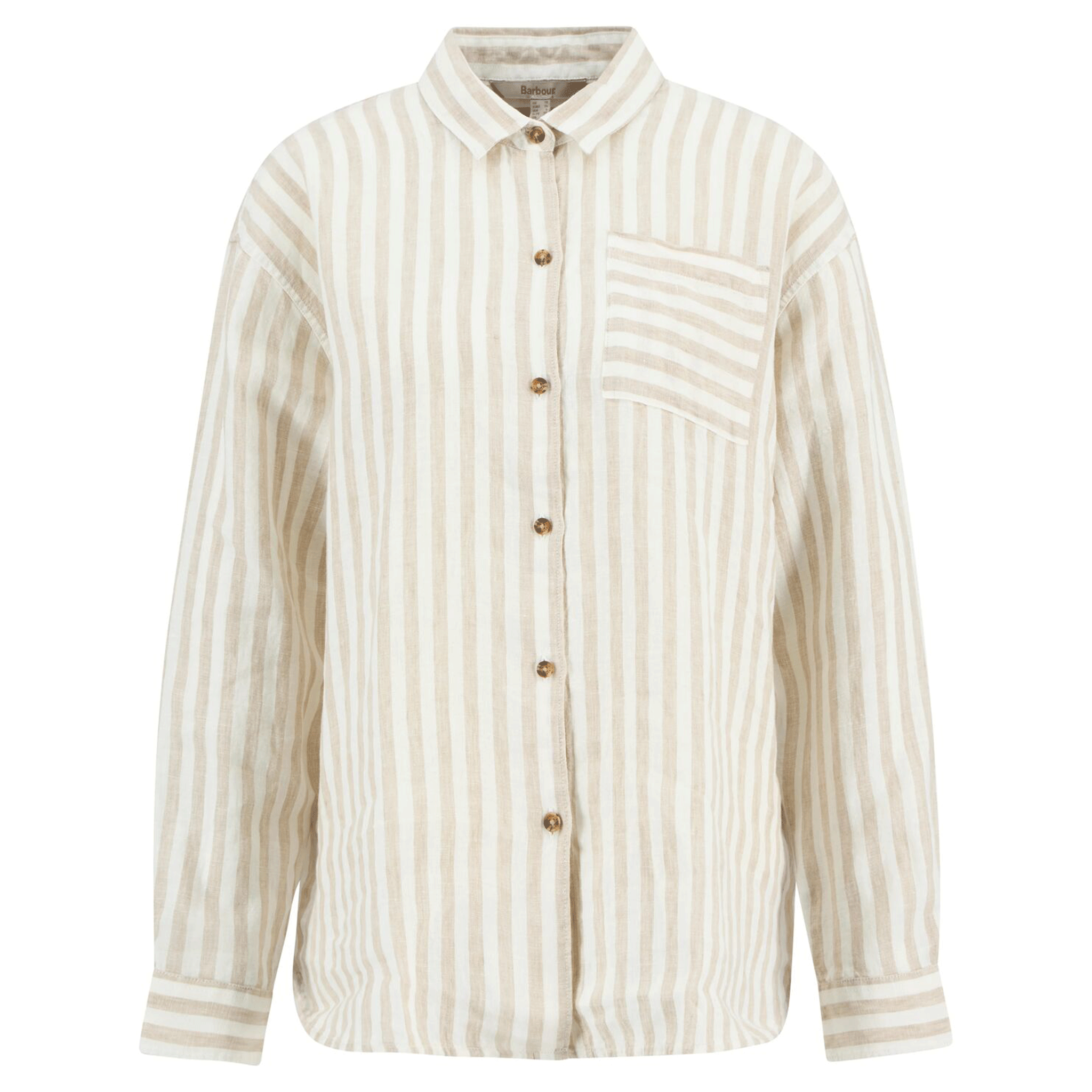 Barbour Annie Women's Linen Shirt Light Sand Stripe