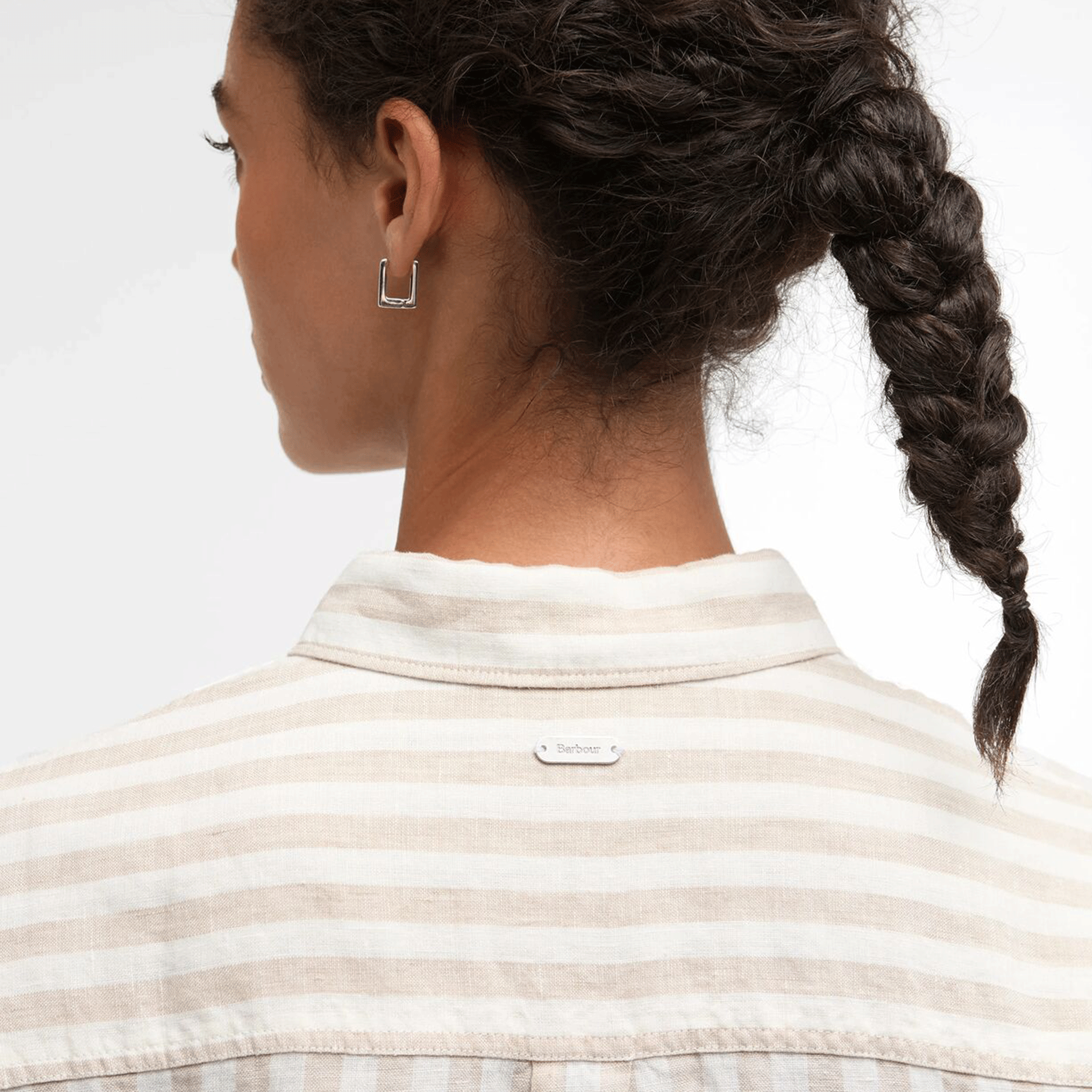 Barbour Annie Women's Linen Shirt Light Sand Stripe