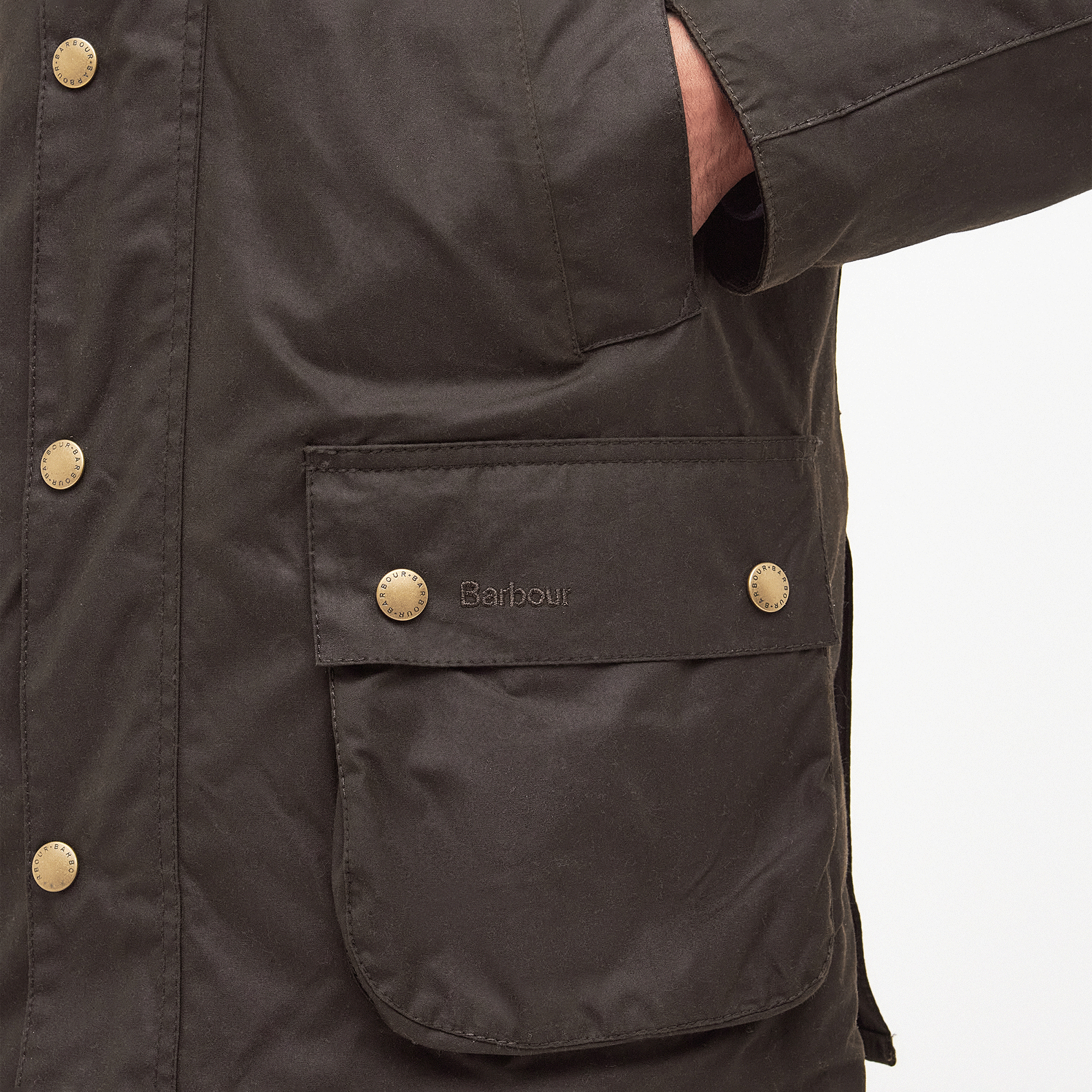 Barbour Ashby Waxed Jacket Olive Mens