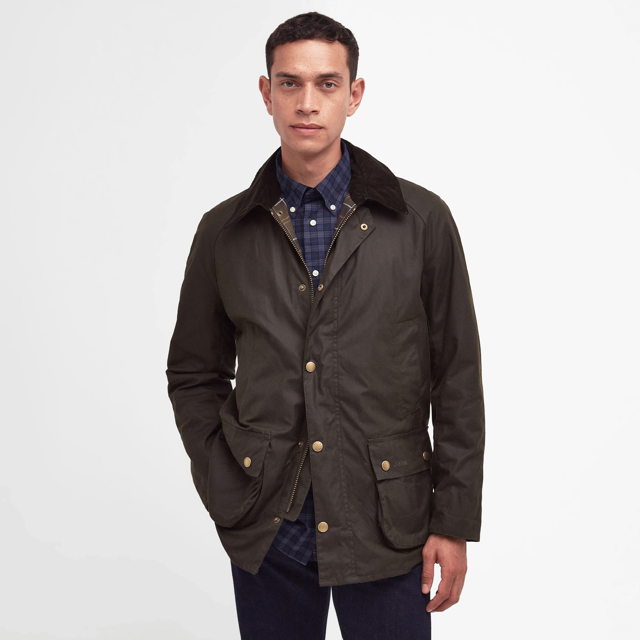 Barbour Ashby Waxed Jacket Olive Mens