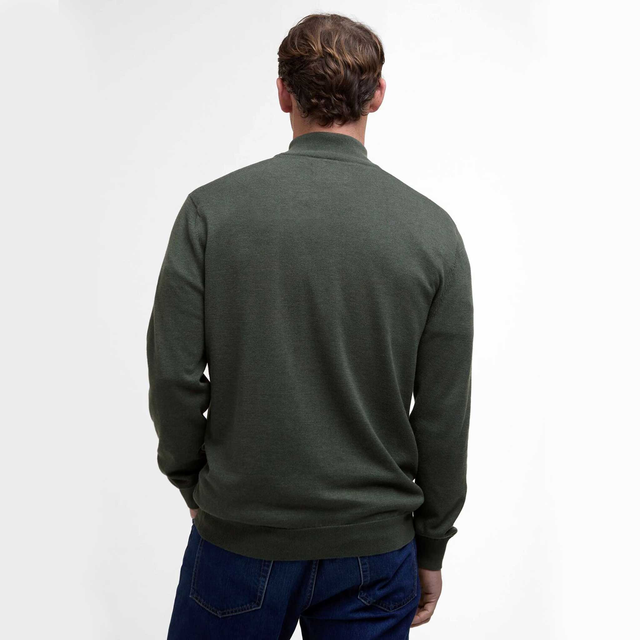Barbour-Bayfield-Men's-Half-Zip-Jumper-Mid-Olive-2