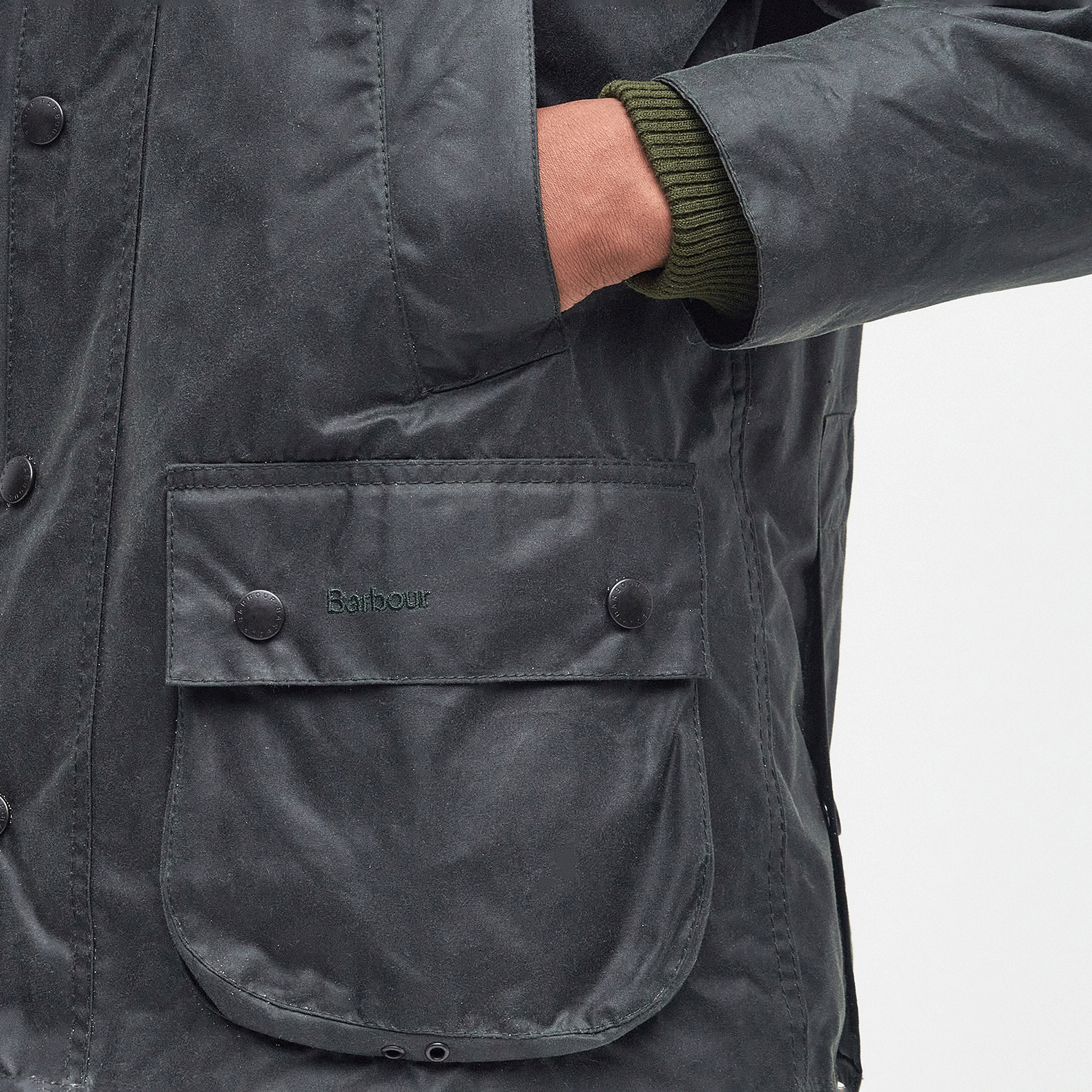 Barbour Bedale Wax Jacket Sage Mens