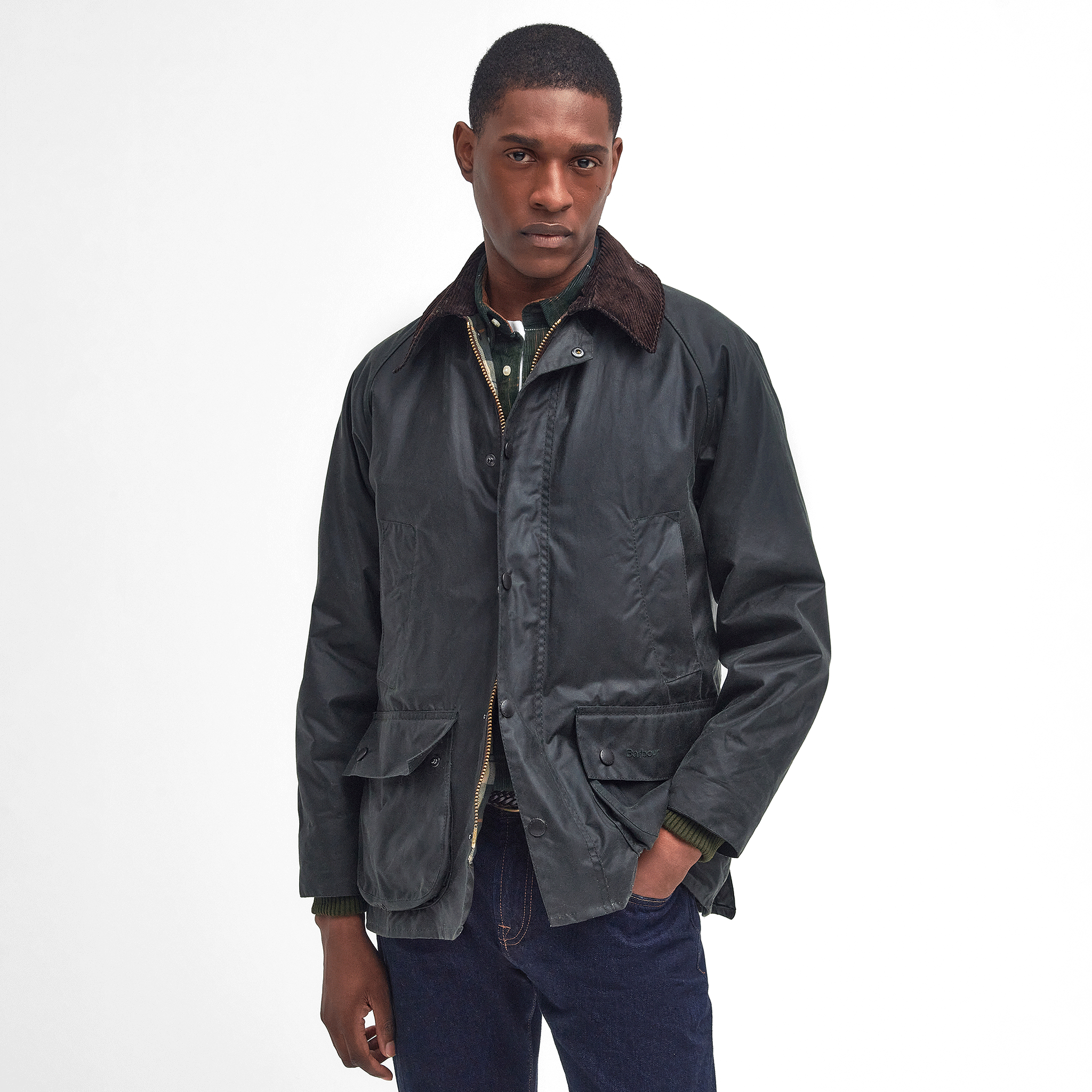 Barbour Bedale Wax Jacket Sage Mens