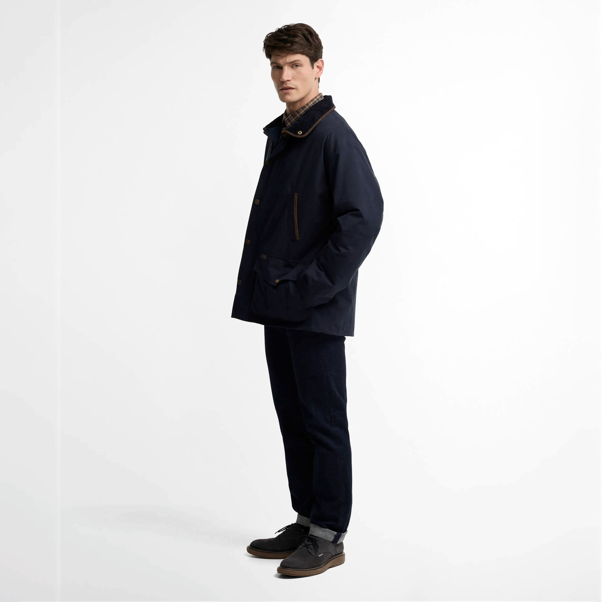Barbour Bromfield Waterproof Jacket Dark Navy Mens