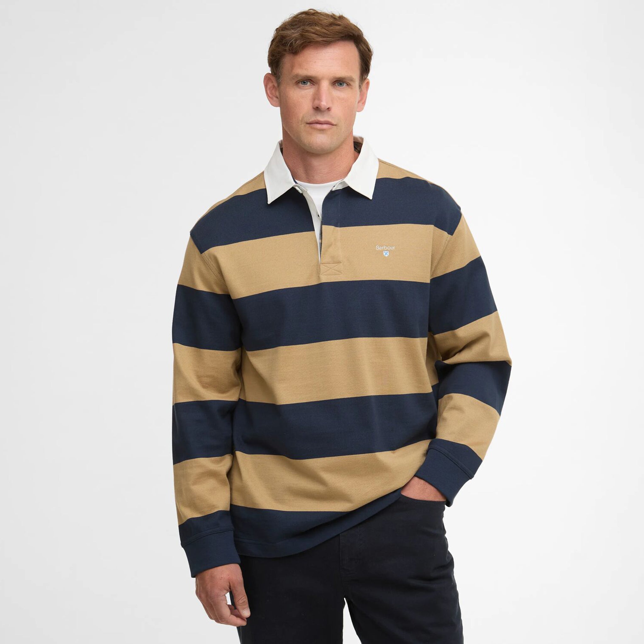 Barbour Broome Men's Rugby Shirt Navy-Trench
