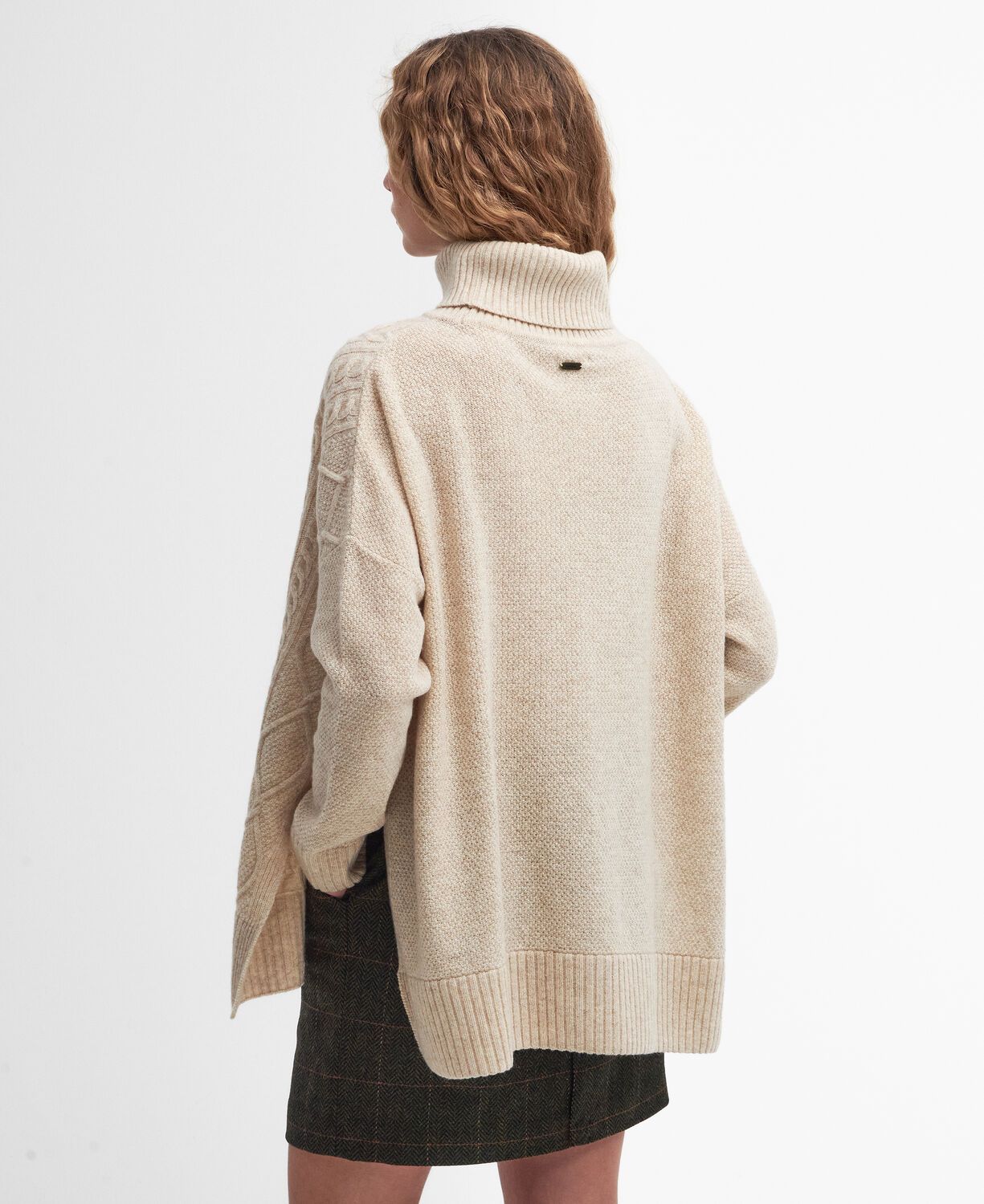 Barbour Burne Cape Knit Jumper Oatmeal 5