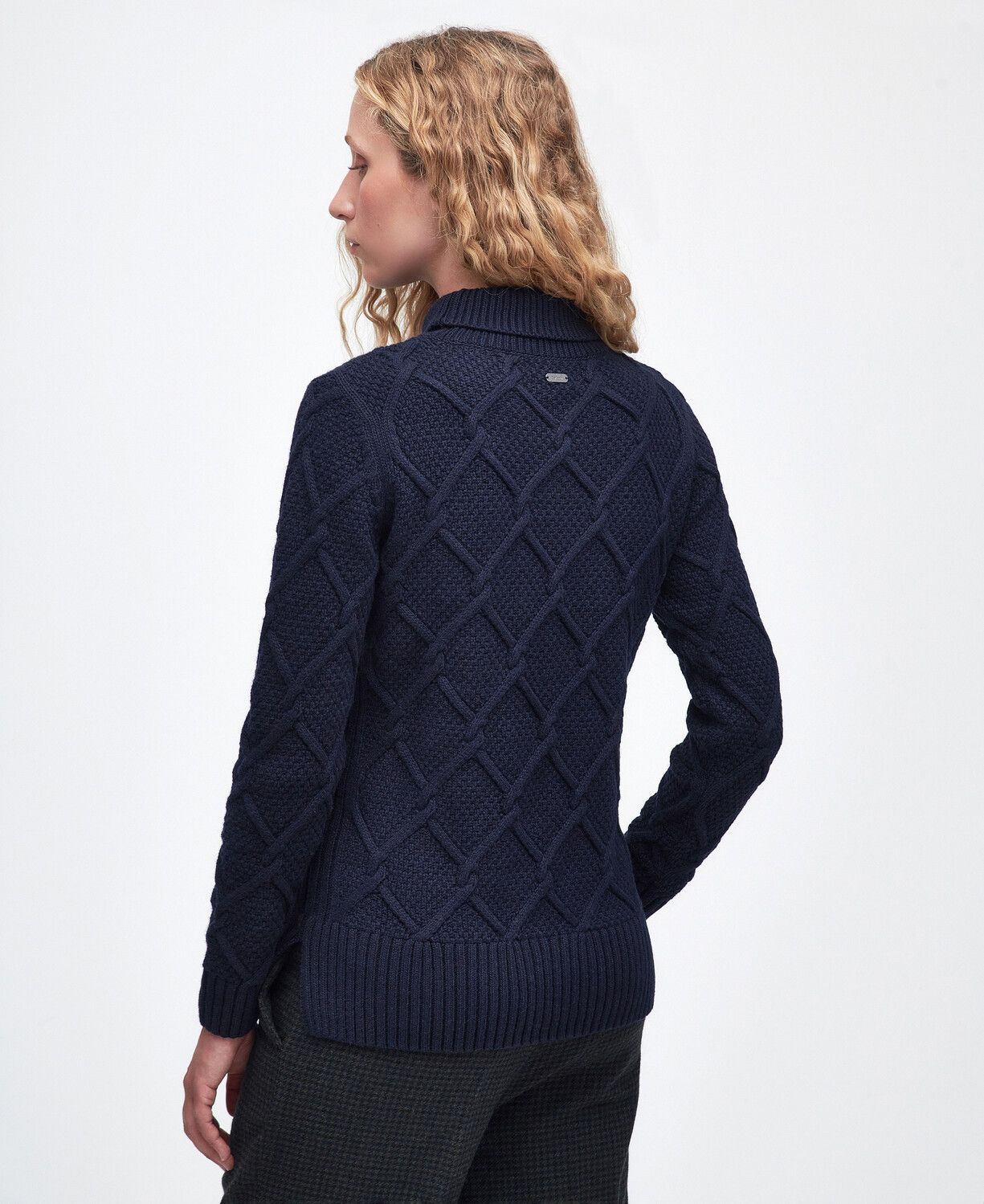 Barbour Burne Roll Neck Knit Jumper Navy 4