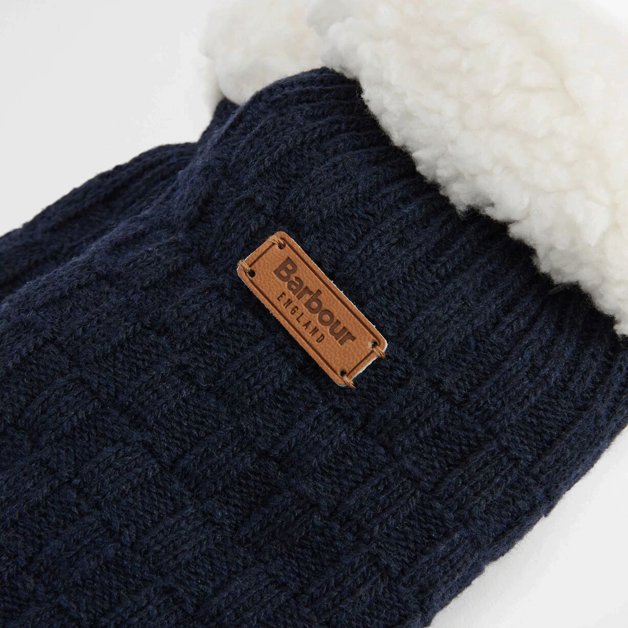 Barbour Cable Knit Lounge Socks Navy