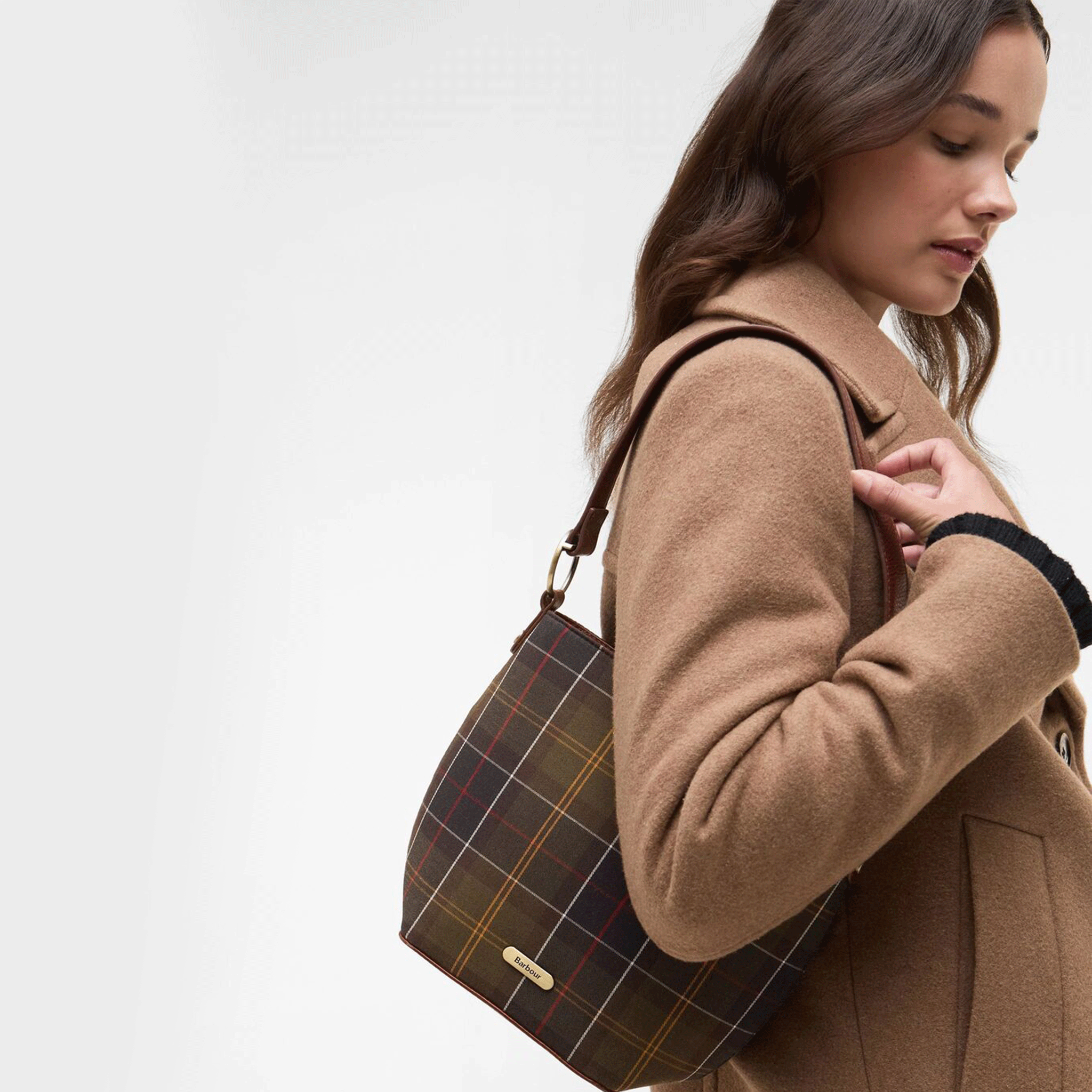 Barbour Cedar Classic Tartan Bucket Bag