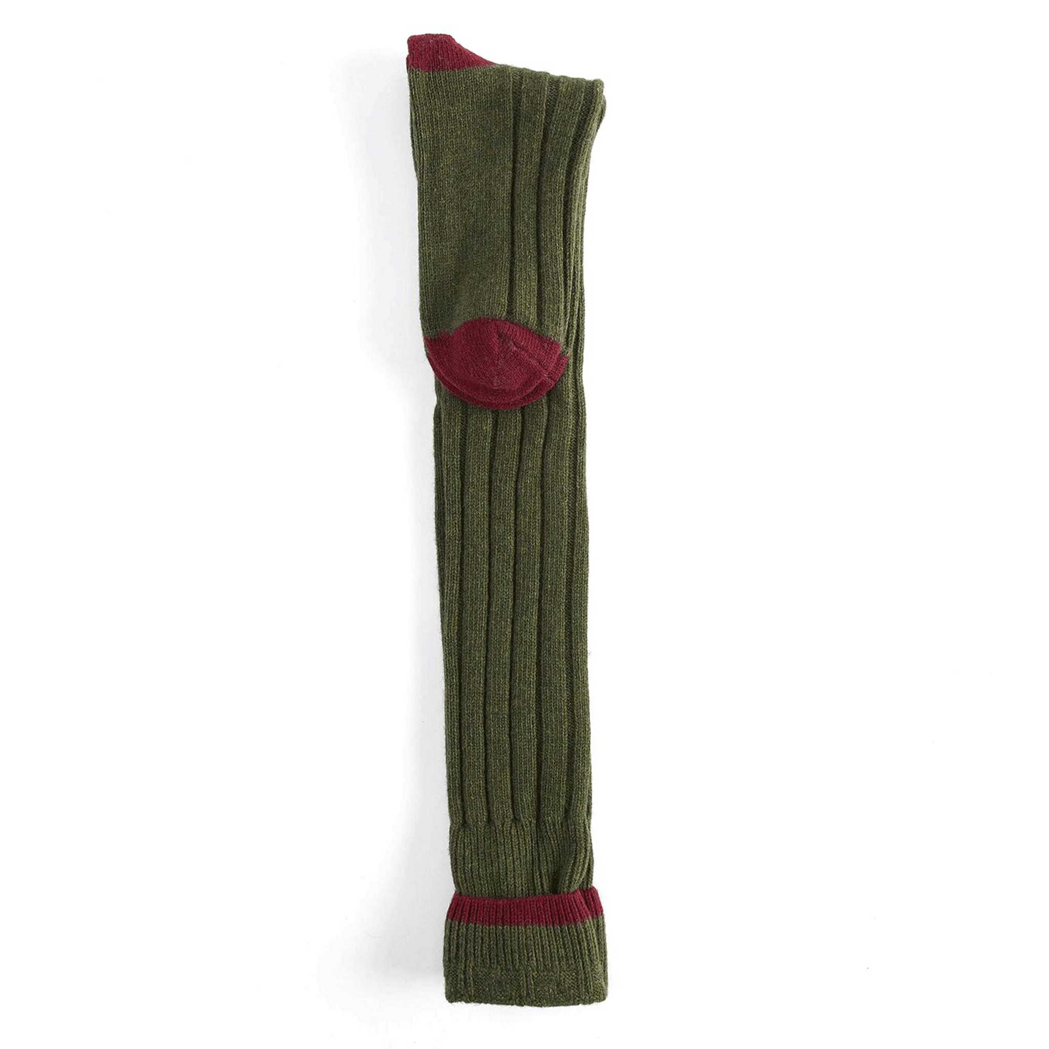 Barbour Contrast Gun Stockings Olive-Cranberry