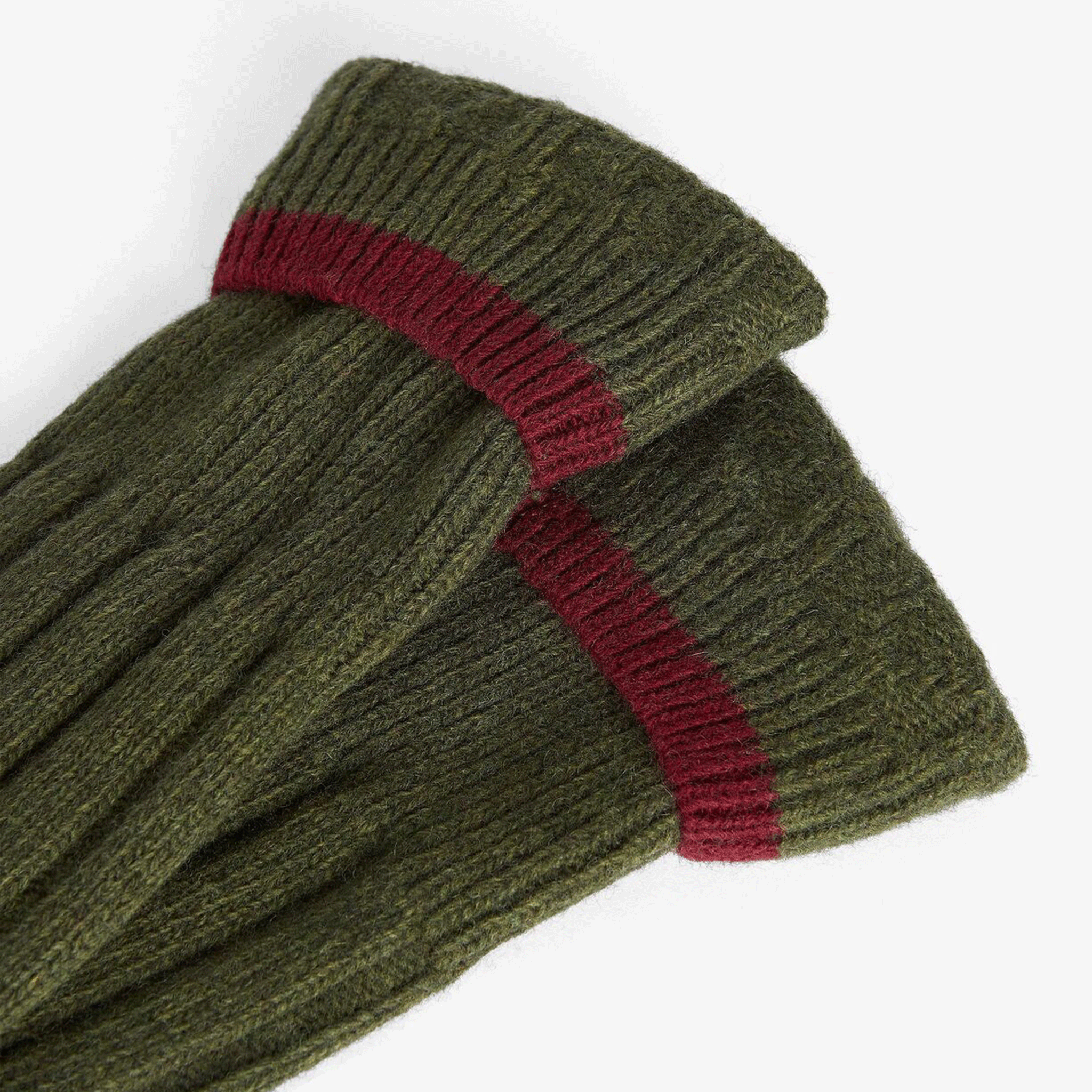 Barbour Contrast Gun Stockings Olive-Cranberry