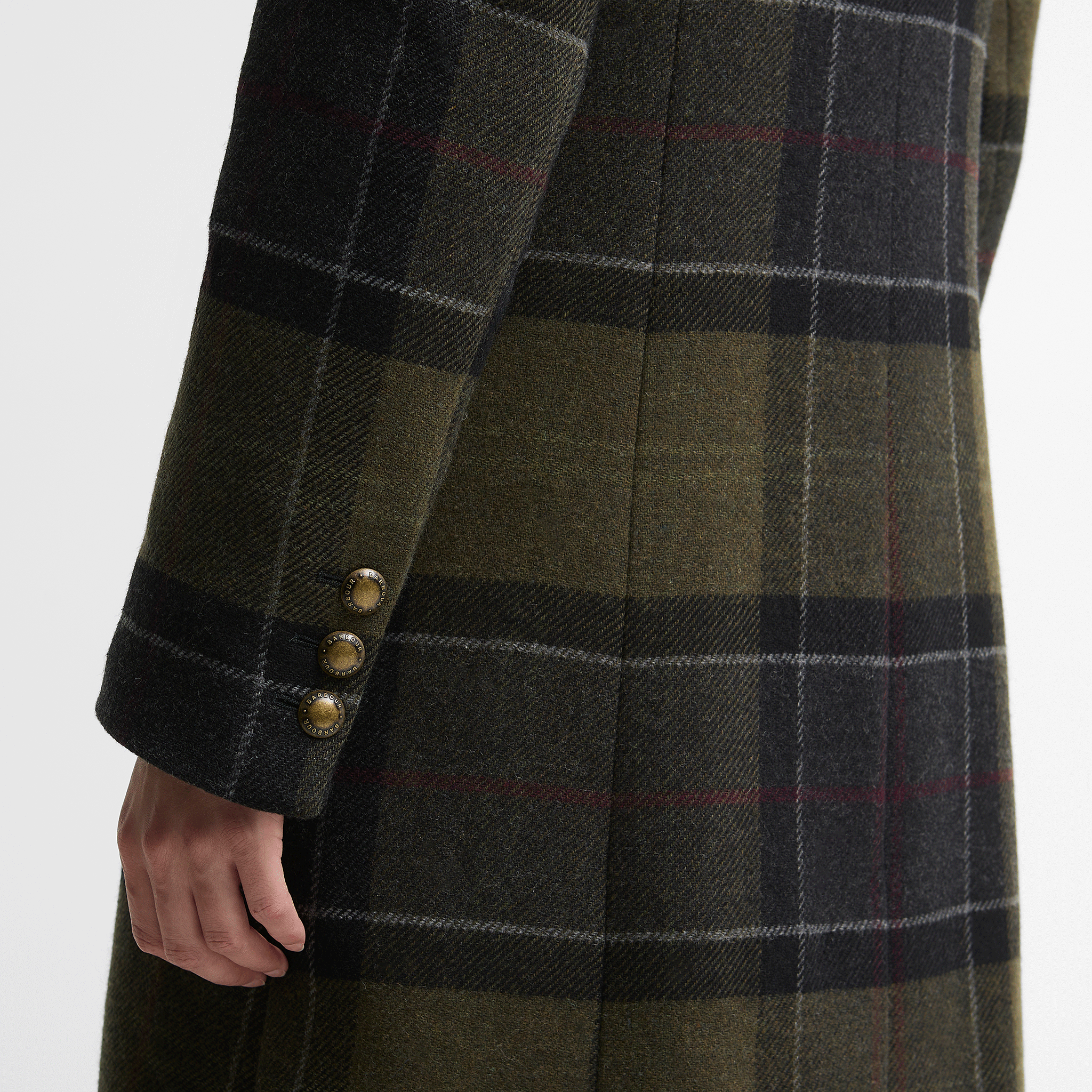 Barbour Cottesmore Checked Wool Coat Shadow Classic Tartan