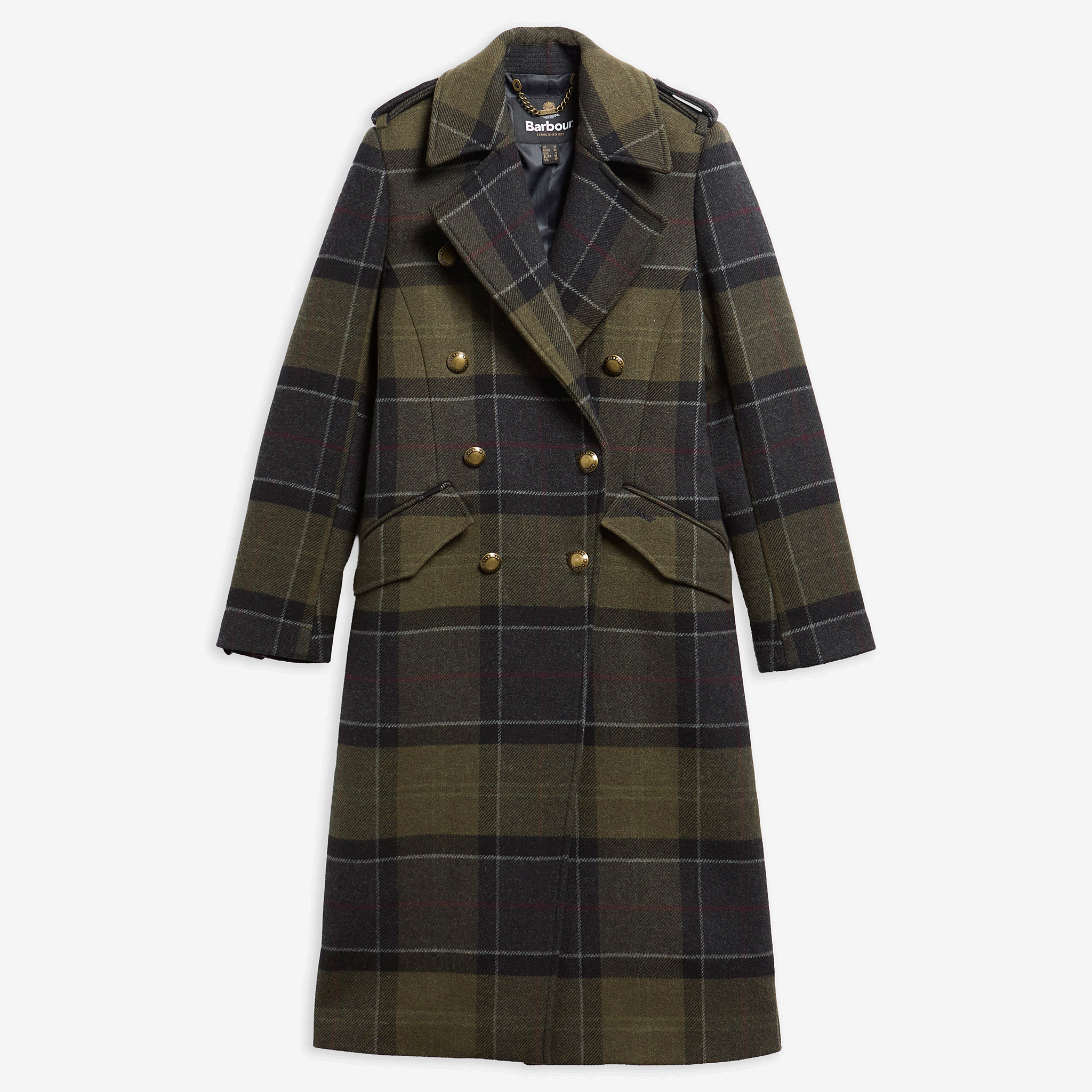 Barbour Cottesmore Checked Wool Coat Shadow Classic Tartan