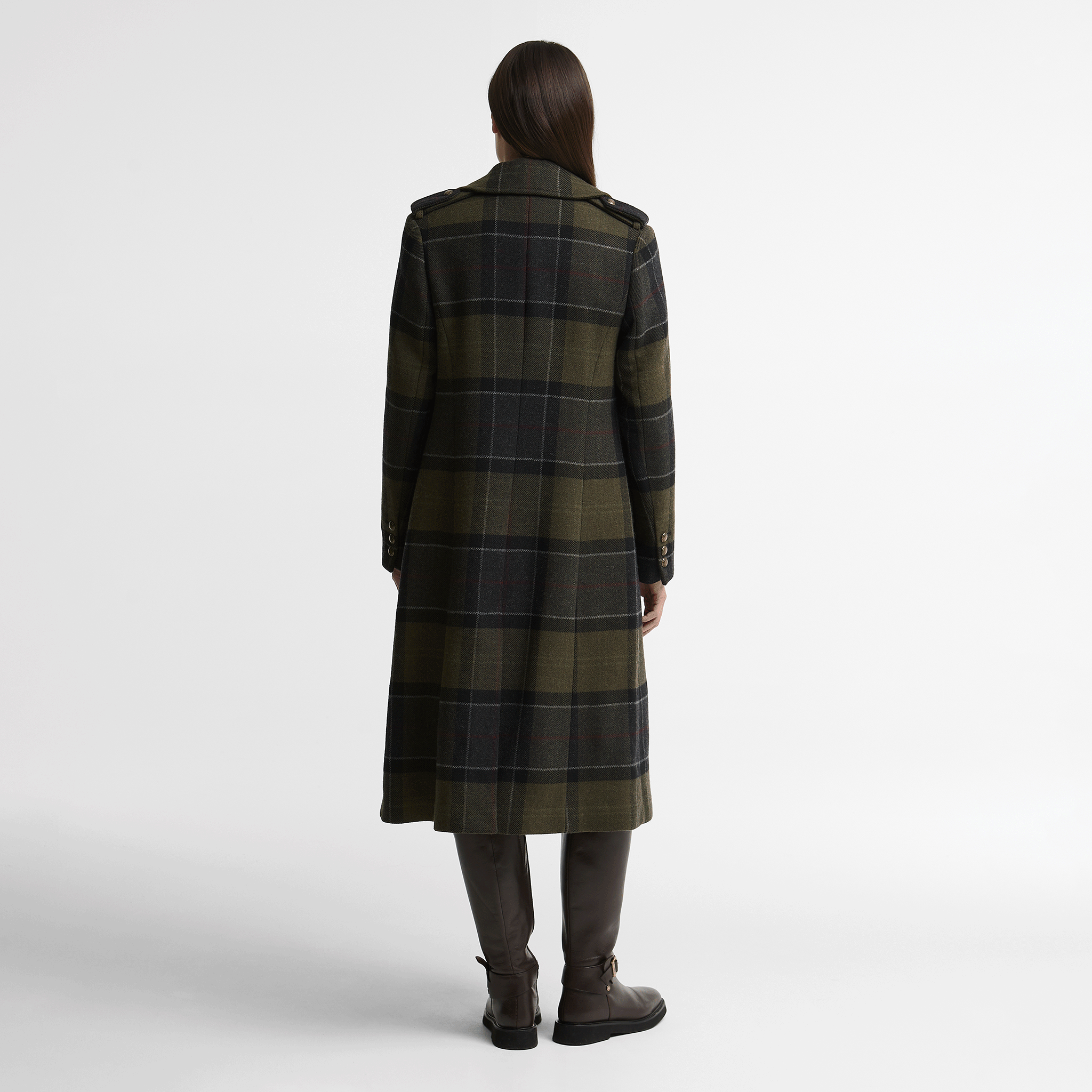Barbour Cottesmore Checked Wool Coat Shadow Classic Tartan