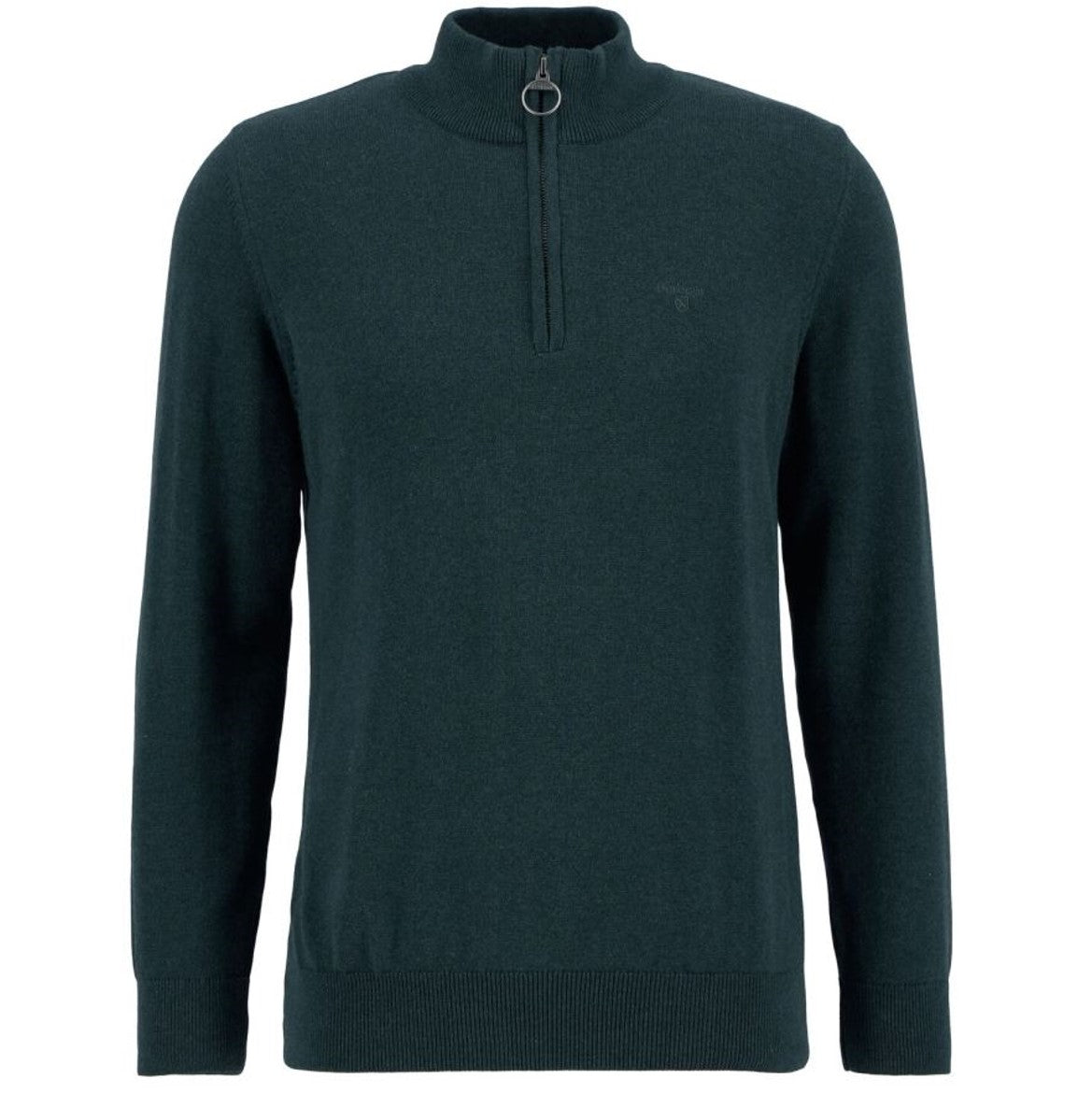 Barbour Cotton Half Zip Jumper Crew Neck Jumper Seaweed 1
