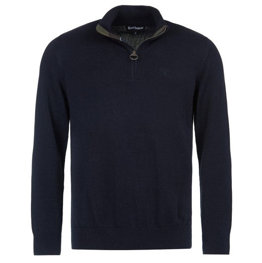 Barbour Cotton Half Zip Sweater Navy 1