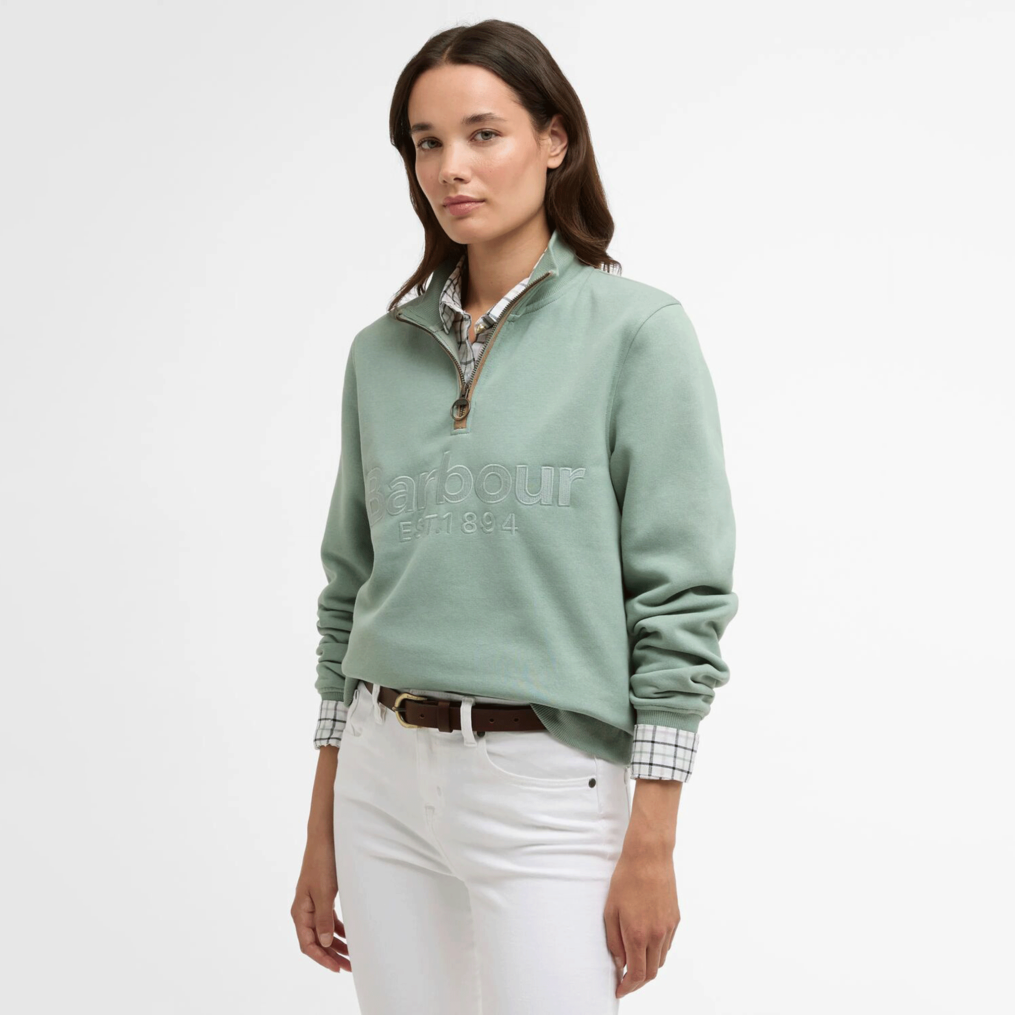 Barbour Cynthia Women's Half Zip Sweatshirt Blue Sage