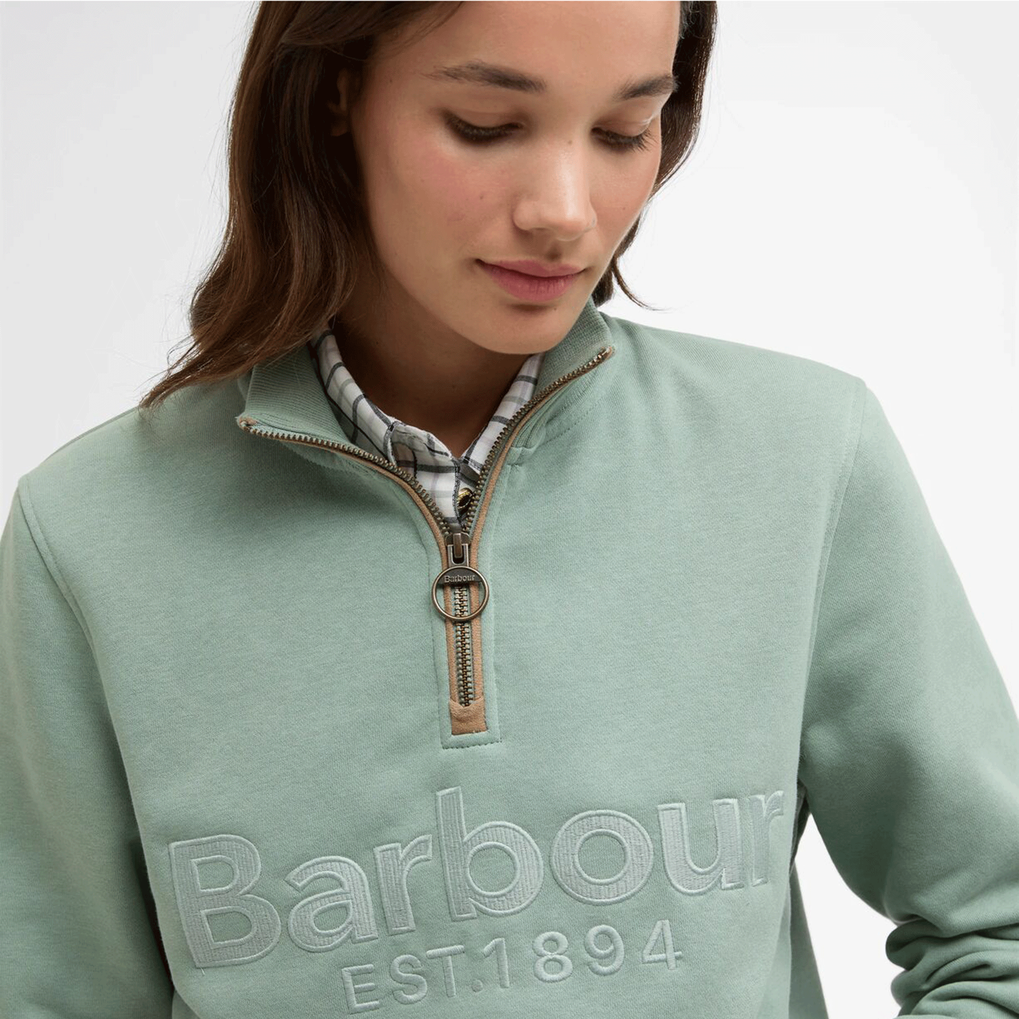 Barbour Cynthia Women's Half Zip Sweatshirt Blue Sage