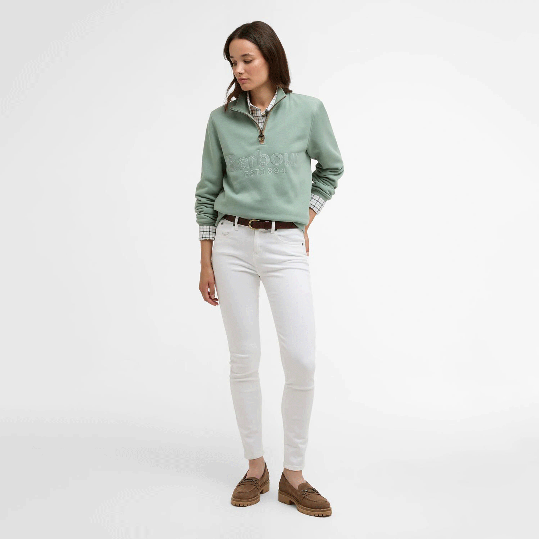 Barbour Cynthia Women's Half Zip Sweatshirt Blue Sage
