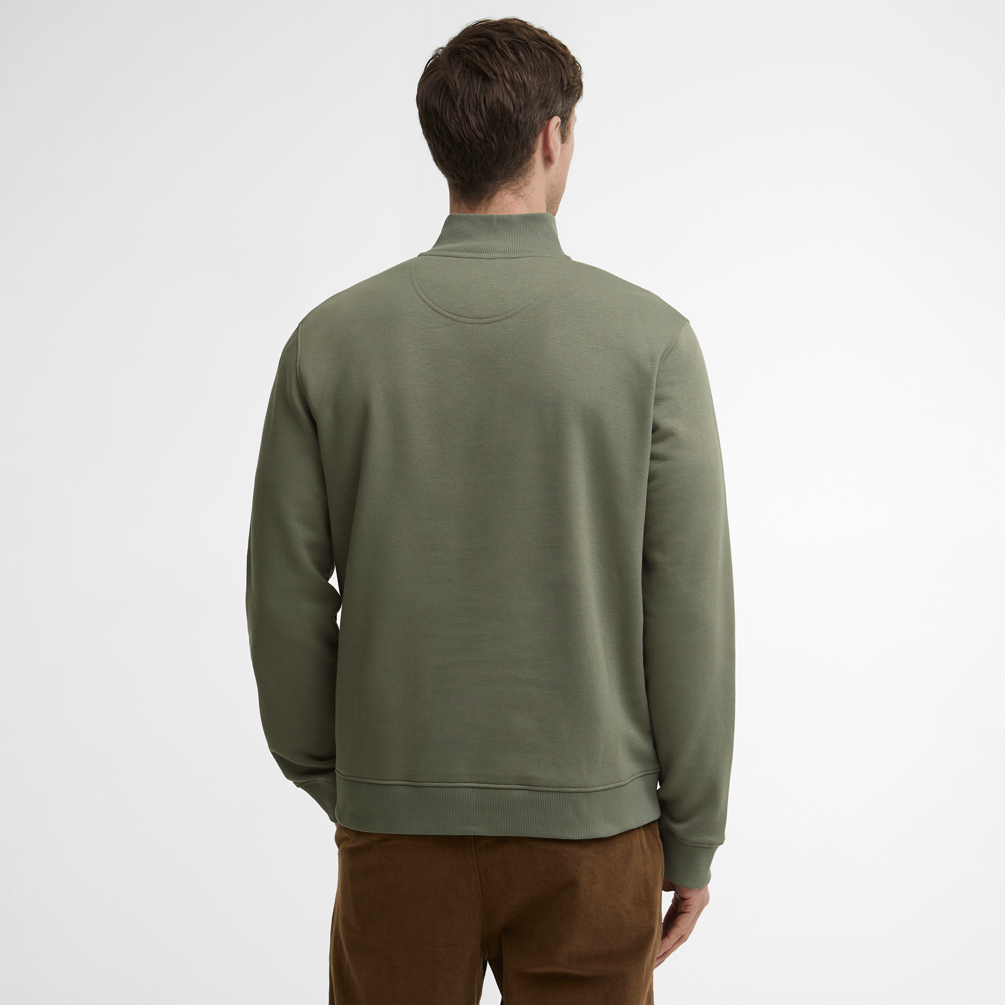 Barbour Desmond Half-Zip Sweatshirt Agave Green Mens