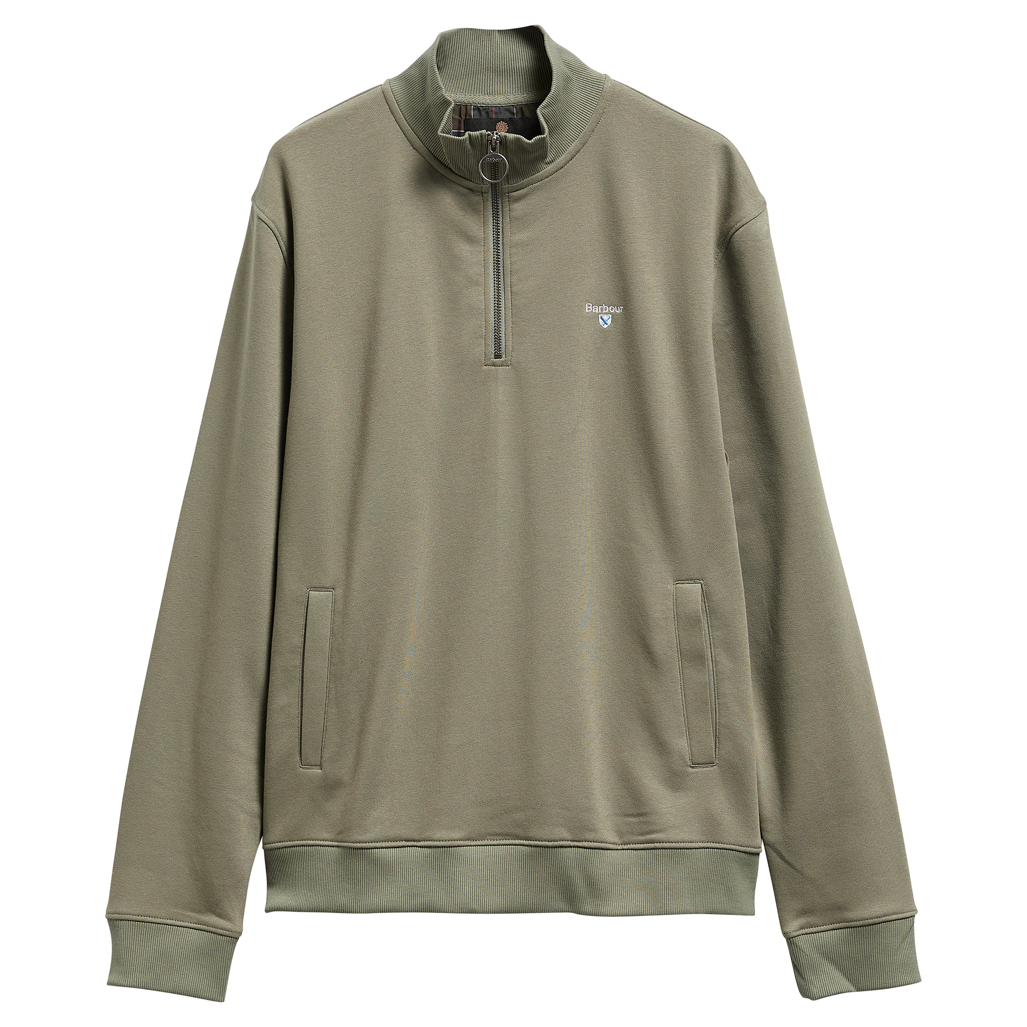 Barbour Desmond Half-Zip Sweatshirt Agave Green Mens