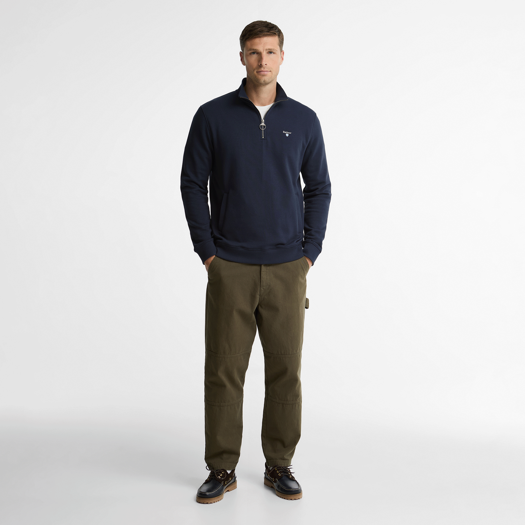 Barbour Desmond Half-Zip Sweatshirt Navy Mens