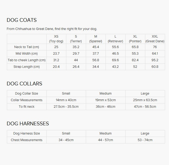 Barbour Size Guide