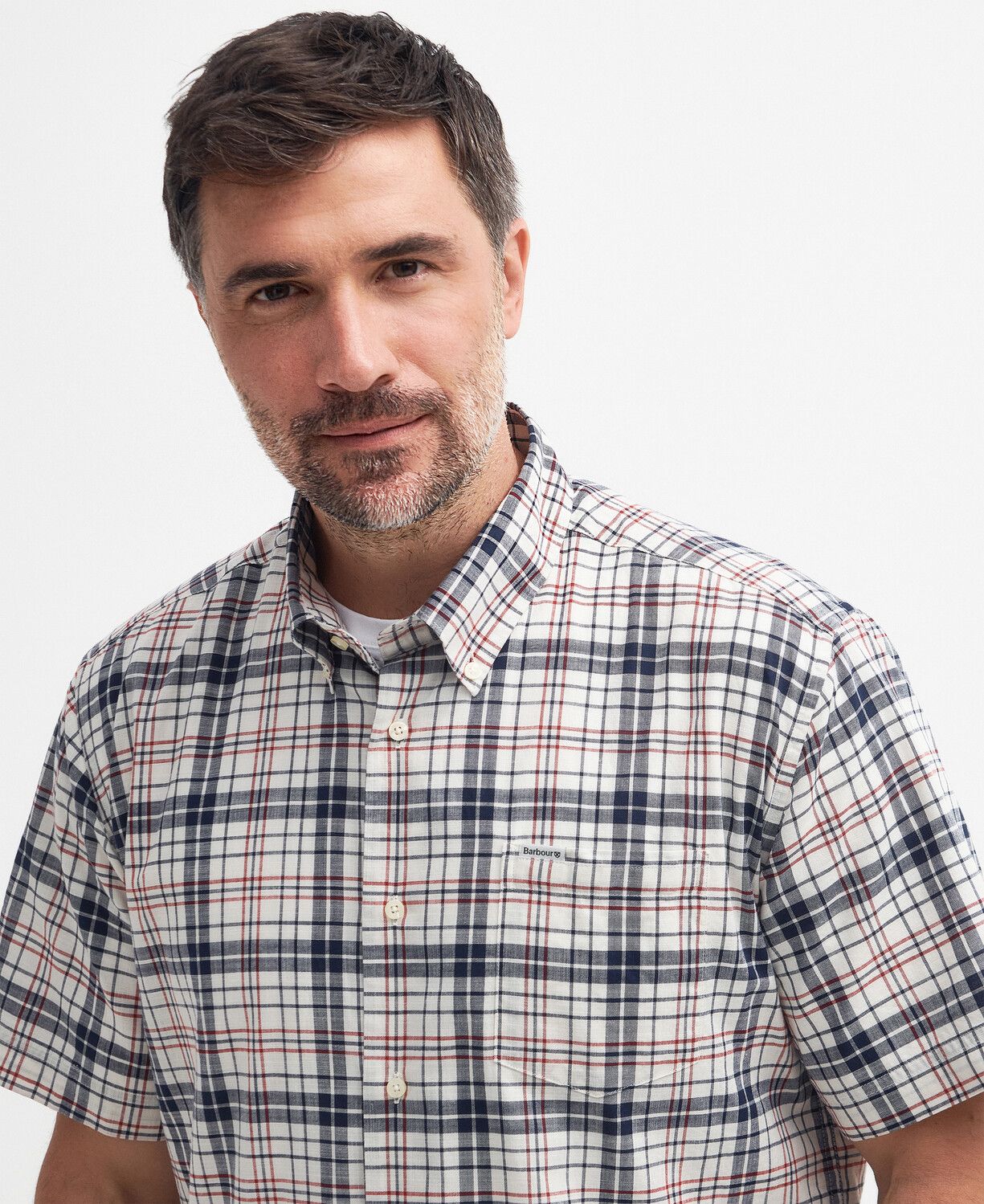 Barbour Drafthill Short Sleeve Checked Shirt Classic Navy 4