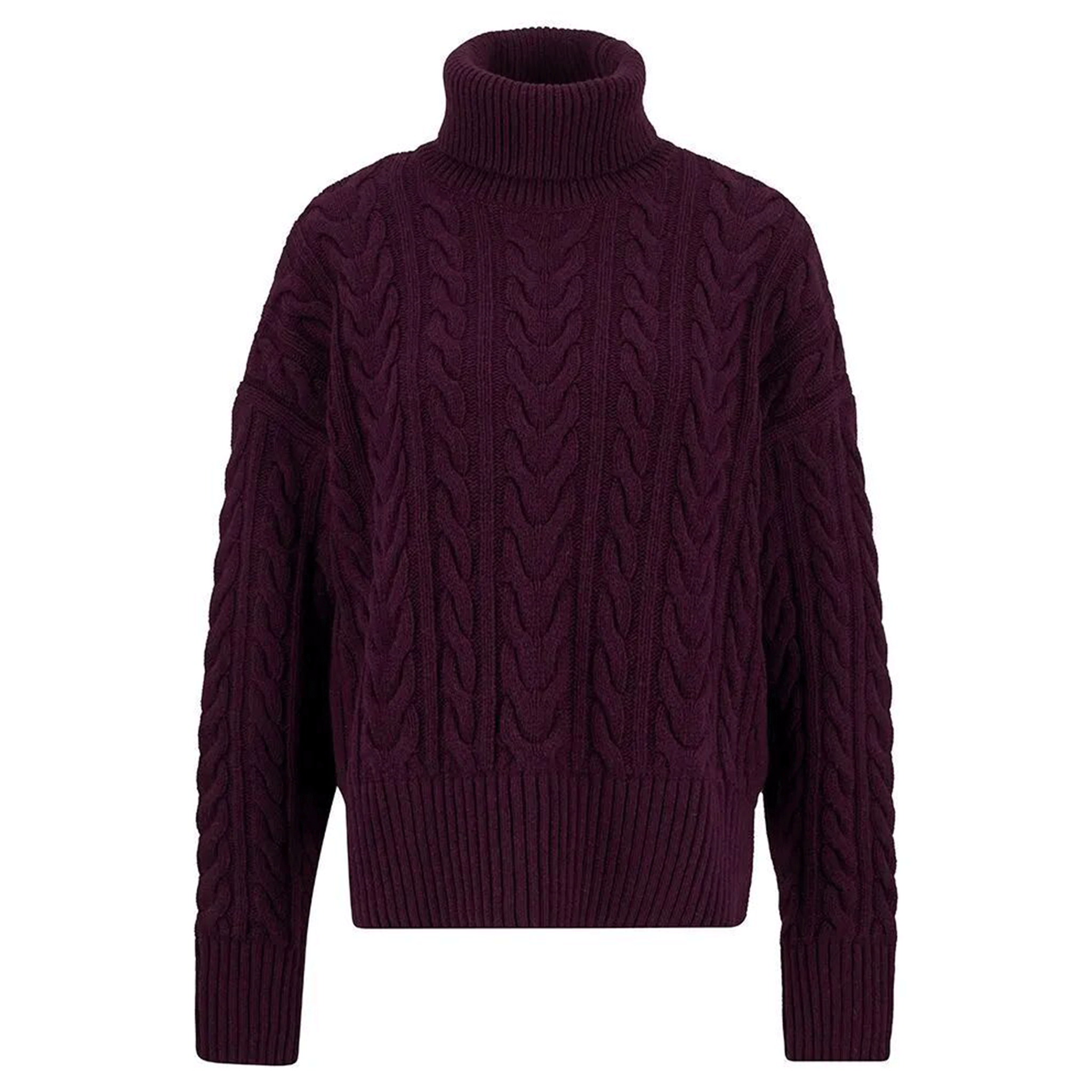 Barbour Embleton Rollneck Jumper Black Cherry