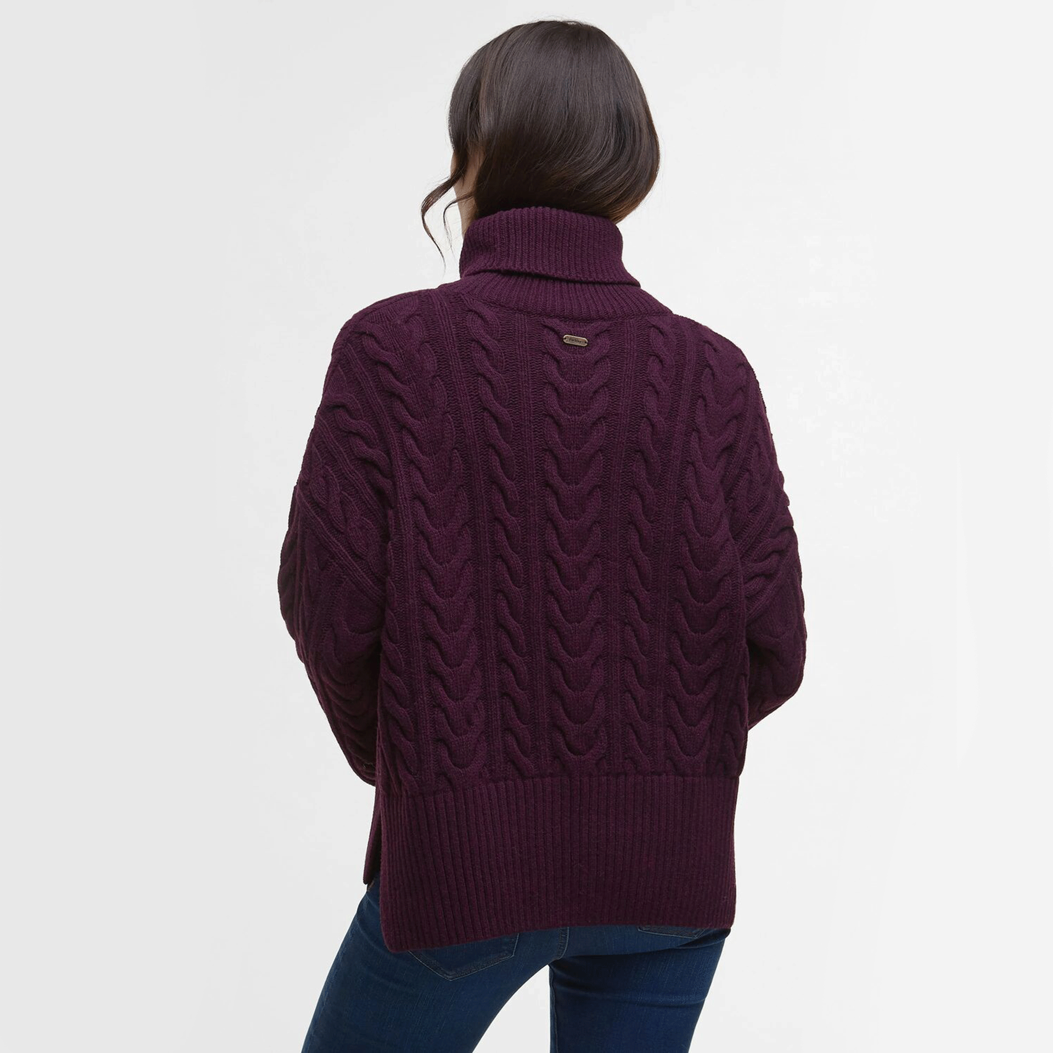 Barbour Embleton Rollneck Jumper Black Cherry