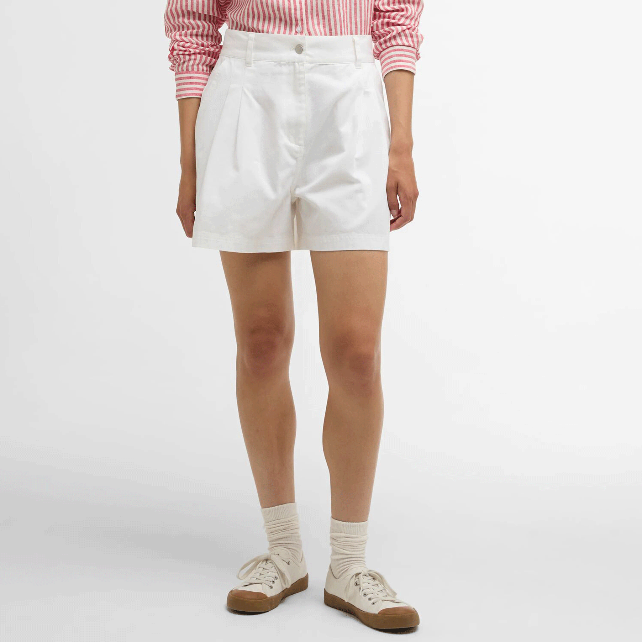 Barbour Fern Women's Pleated Shorts White