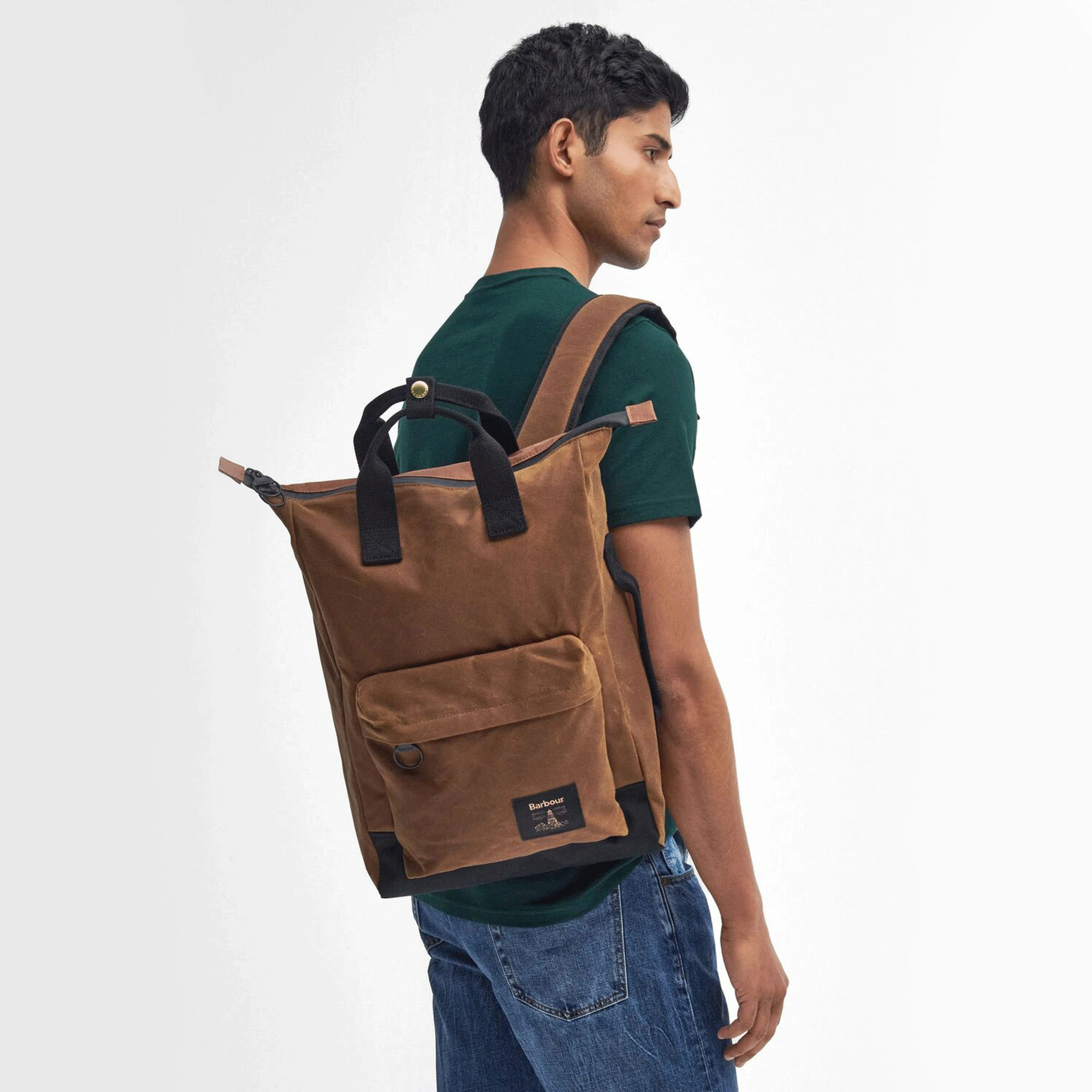 Barbour Field Waxed Backpack Tan-Black