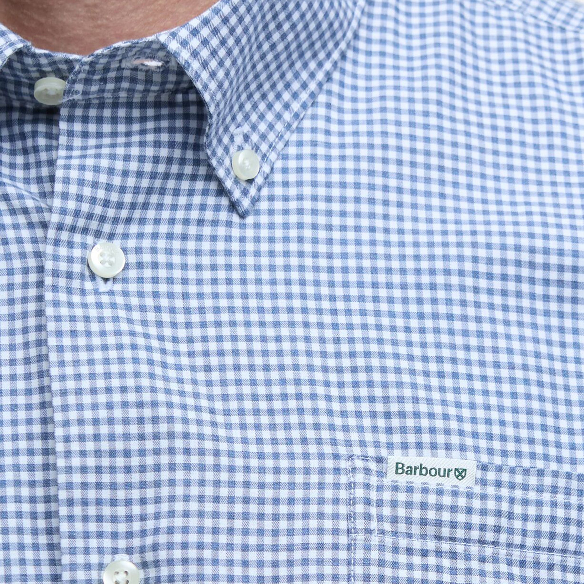 Barbour Finwell Men's Gingham Tailored Shirt Sky